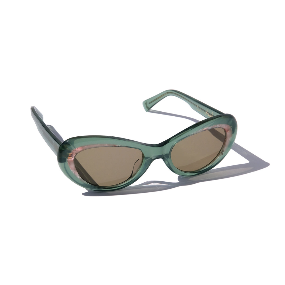 Cat Eye Acetate Green & Pink Sunglasses