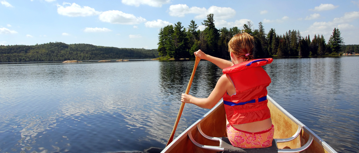 Woman canoeing on lake - CURT class 1 hitches