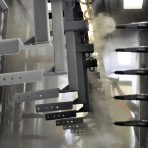 CURT custom hitches in powder coat finishing process CURT custom hitches in powder coat finishing process