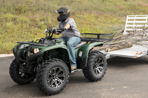 ATV towing trailer with cargo carrier