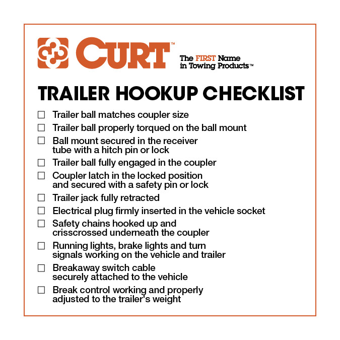 travel trailer hook up checklist