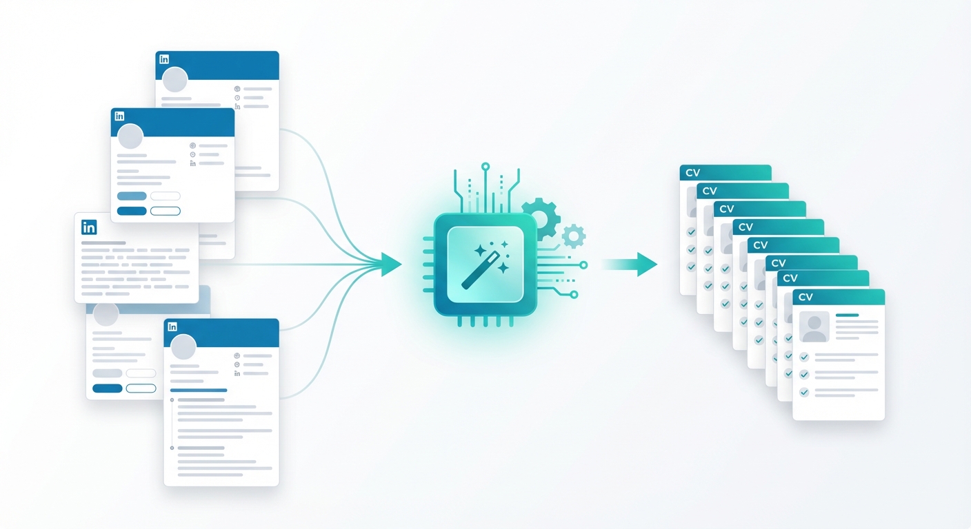 Automated LinkedIn resume builder workflow used by recruitment agencies