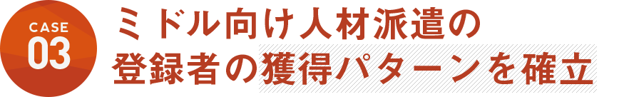 シニア向け人材派遣の登録者の獲得パターンを確立