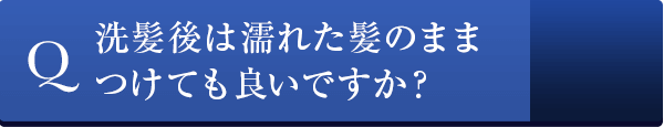 洗髪後は濡れた髪のままつけても良いですか？