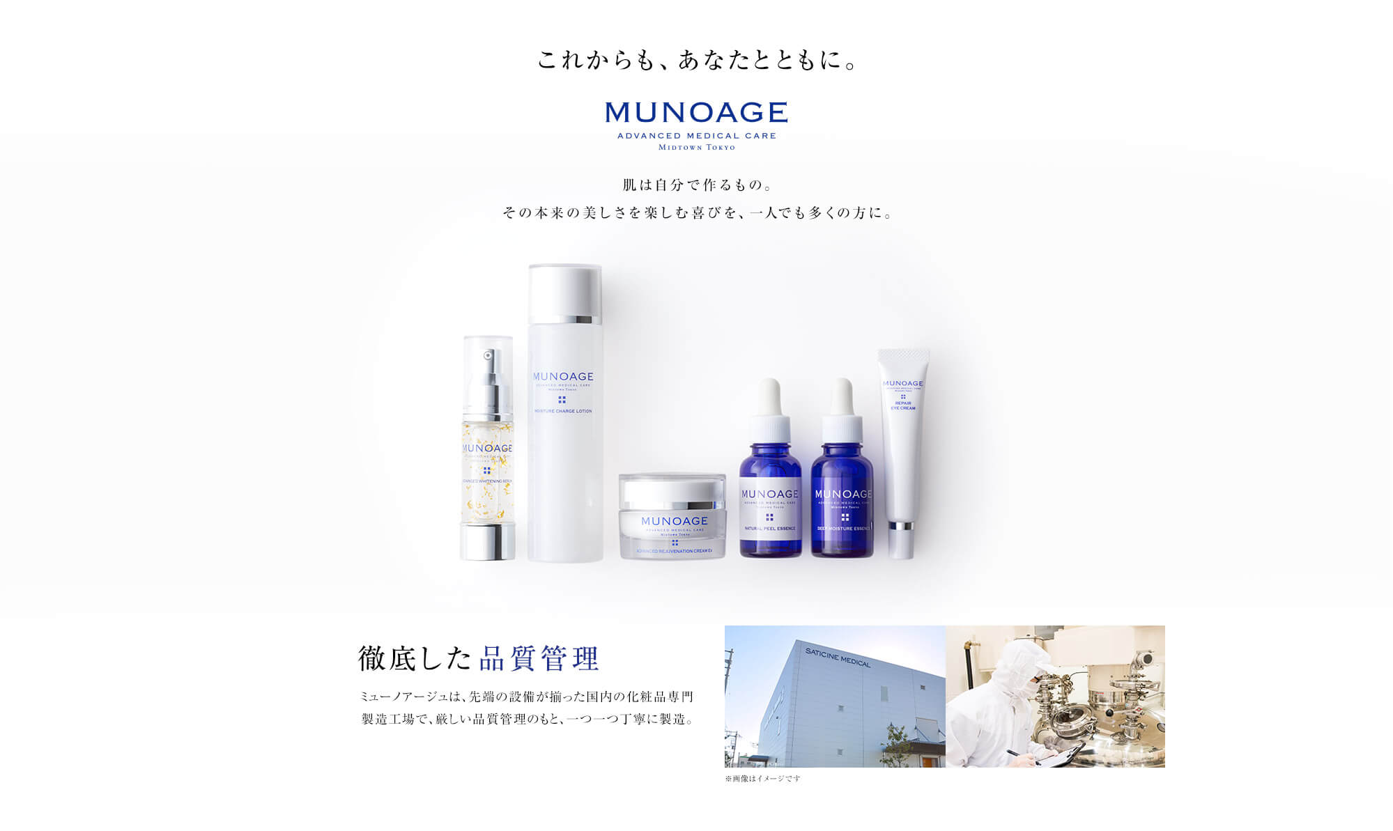 これからも、あなたとともに。MUNOAGE ADVANCED MEDICAL CARE 徹底した品質管理