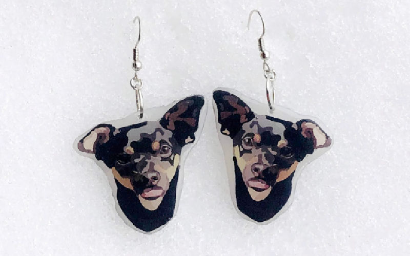Kit Cat Shrinky Dink Earrings · A Pair Of Shrink Plastic Earrings