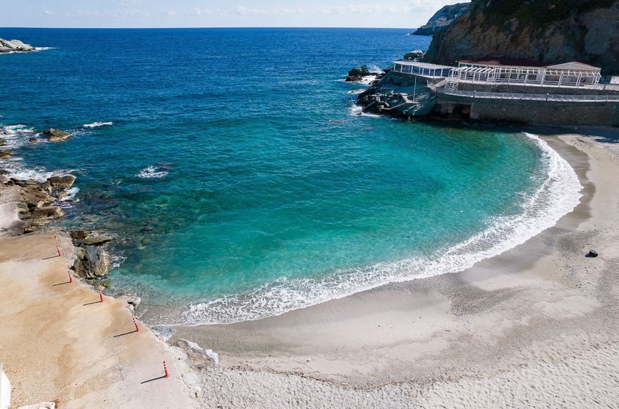 Beach in Crete island with golden sand