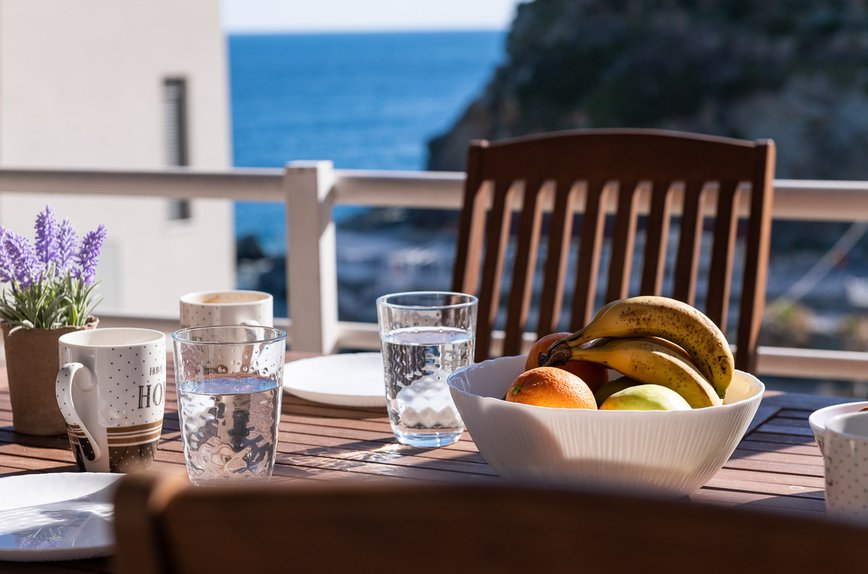 Cyan Residence, balcony with a table