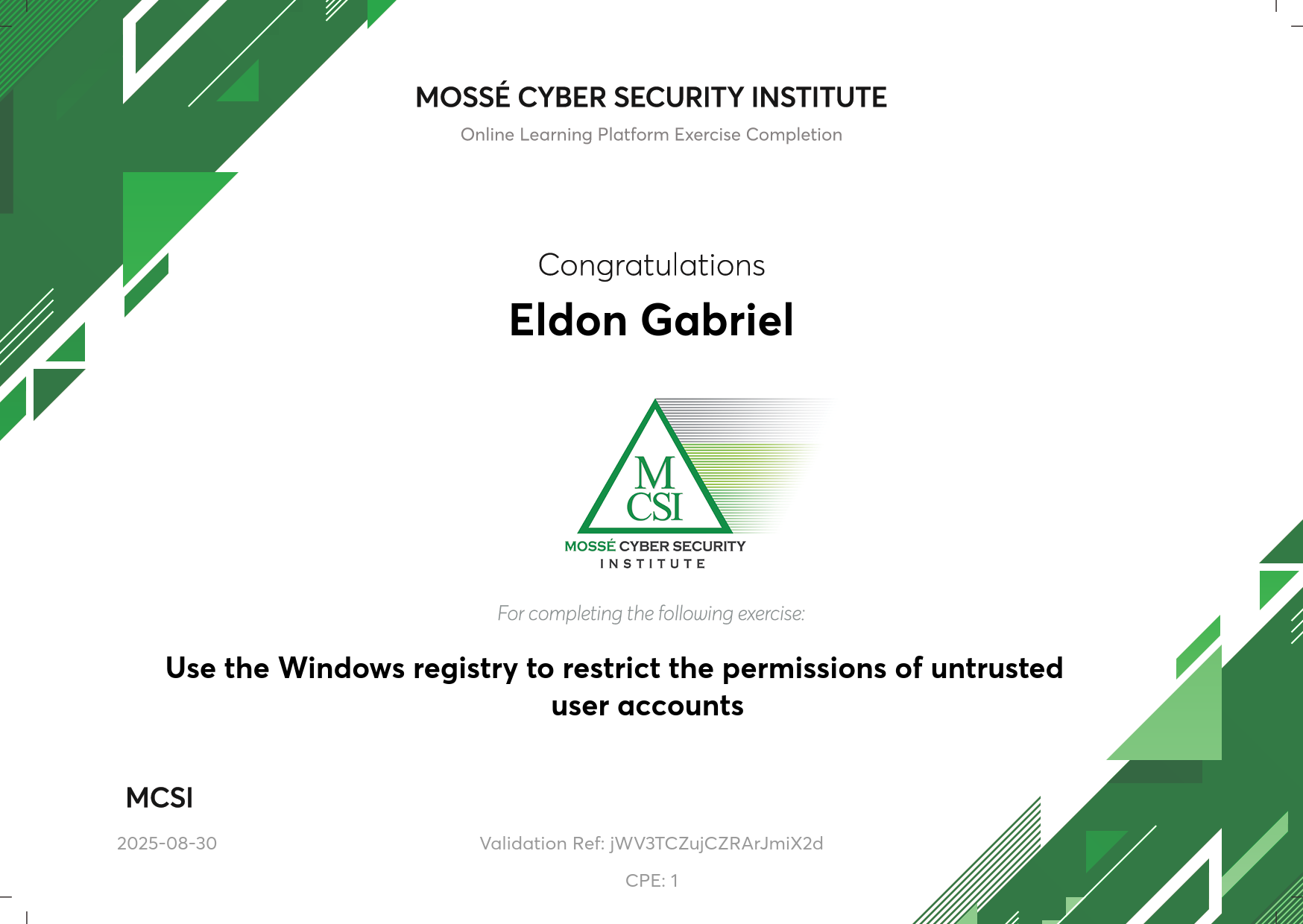 certificate of completion