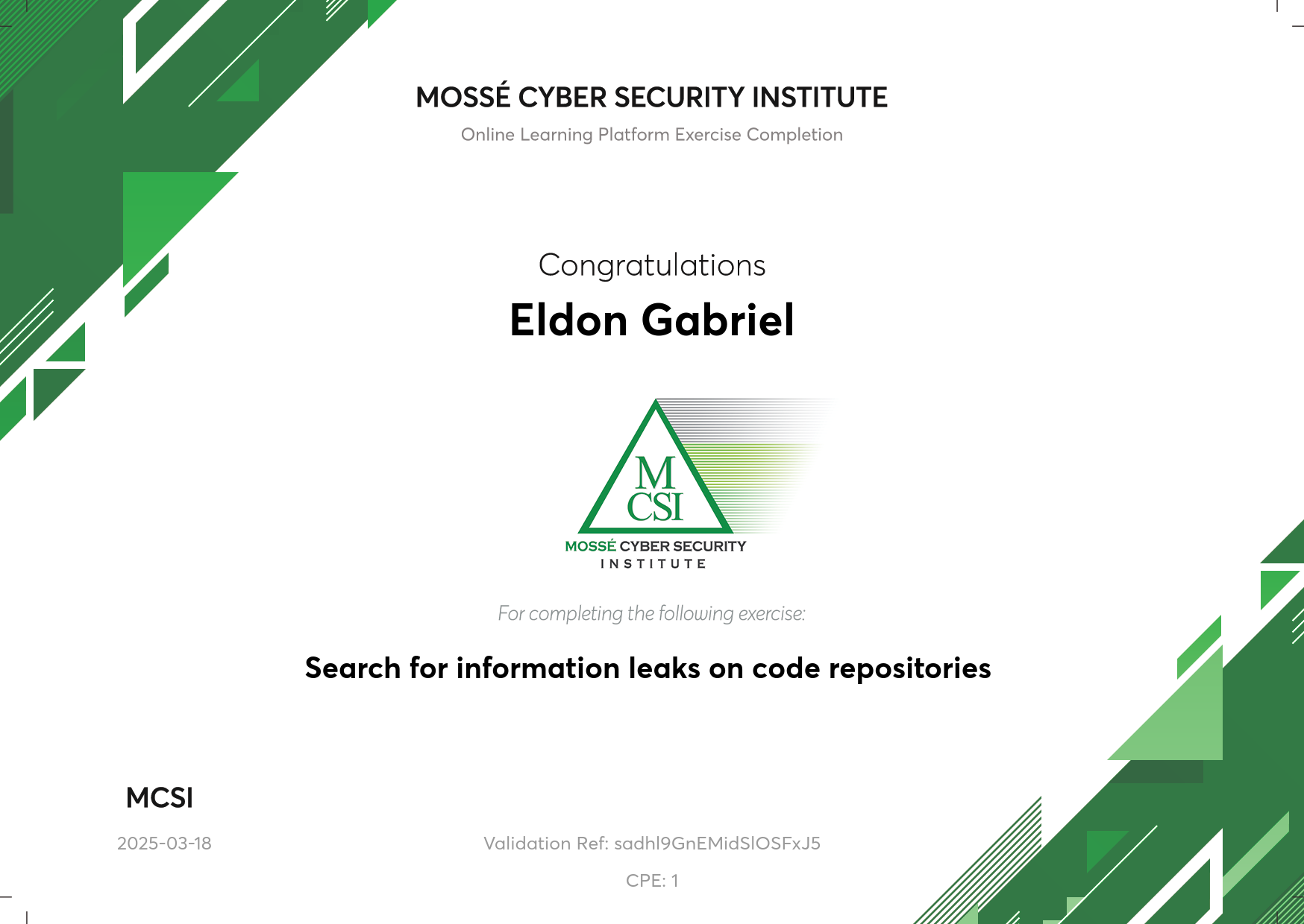 certificate of completion