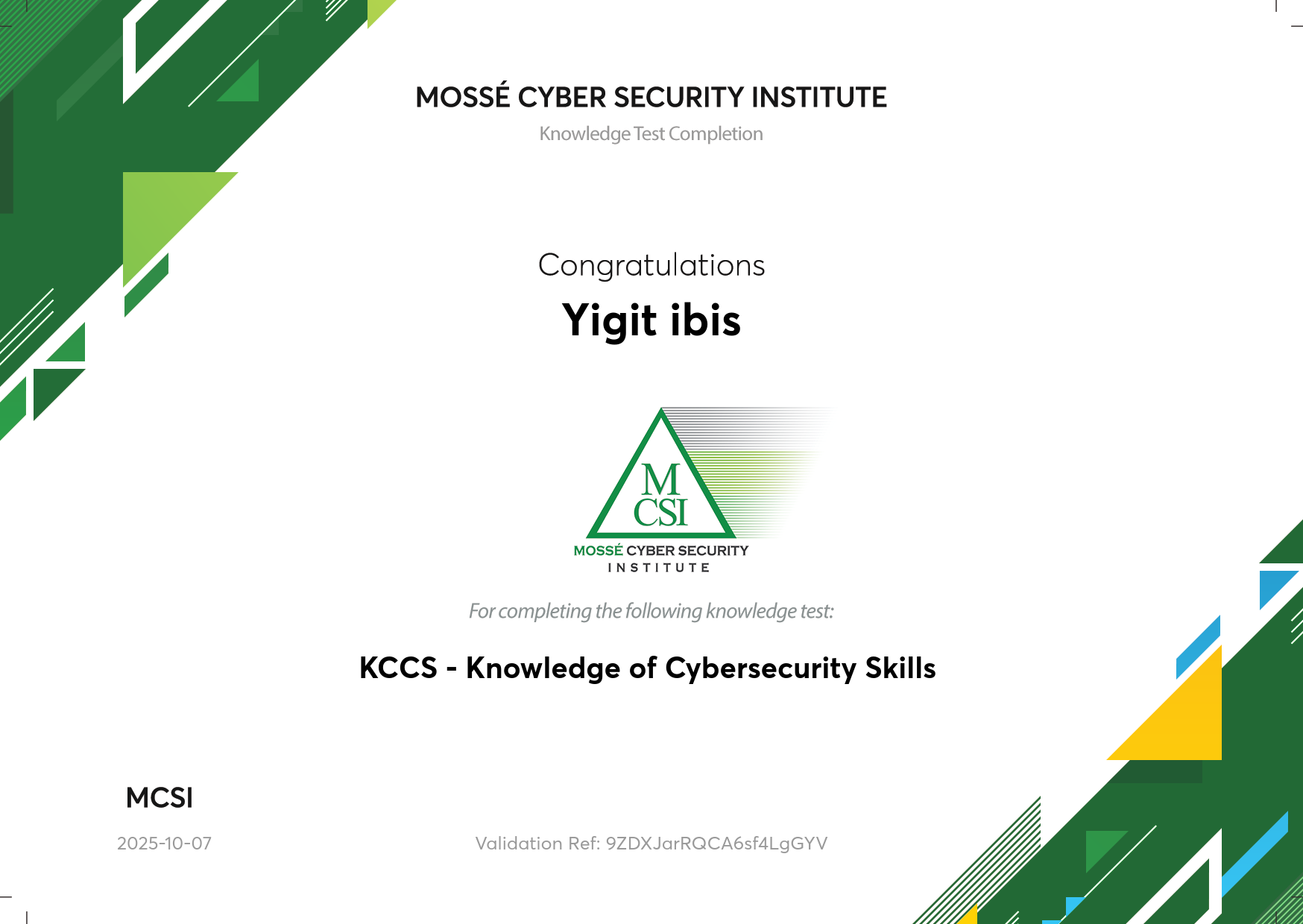 certificate of completion