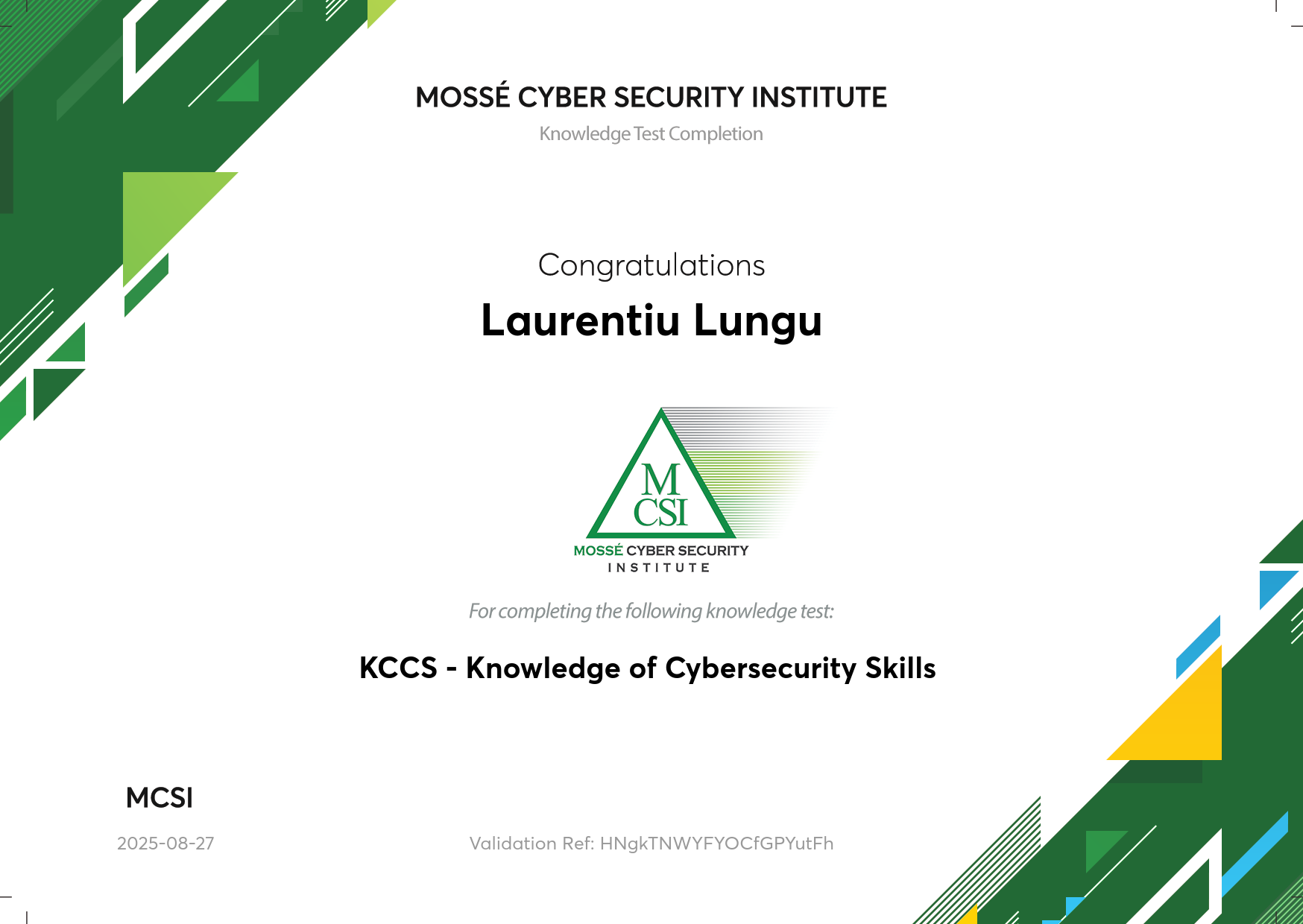 certificate of completion