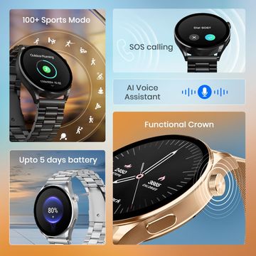 Fastrack Dezire FX1 Smart Watch with 1.38" Inch Ultra VU HD Display Bluetooth Calling , IP68 Water Resistant- Black