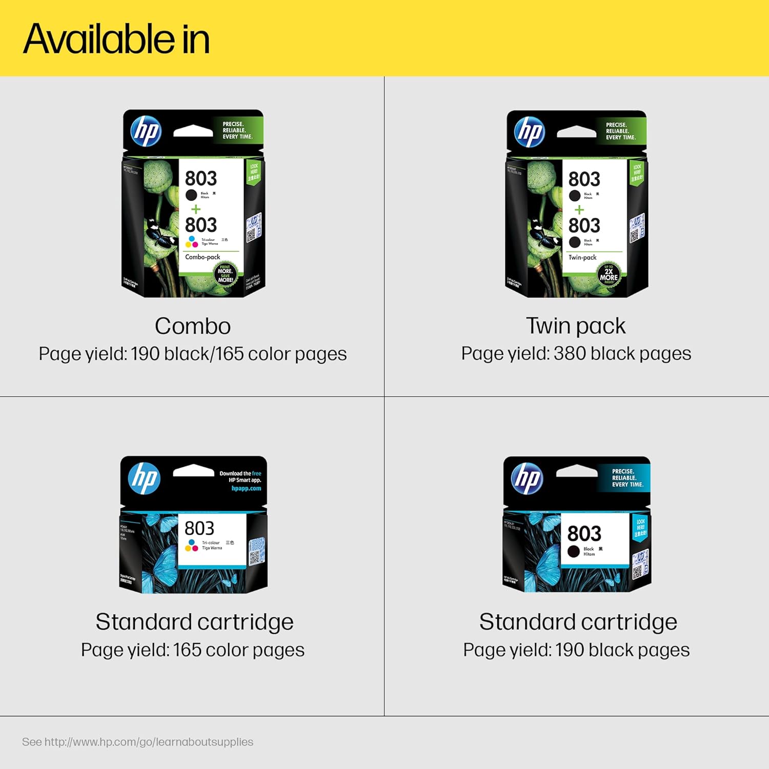 HP 803 Small Black Original Ink Cartridge- F6V23A