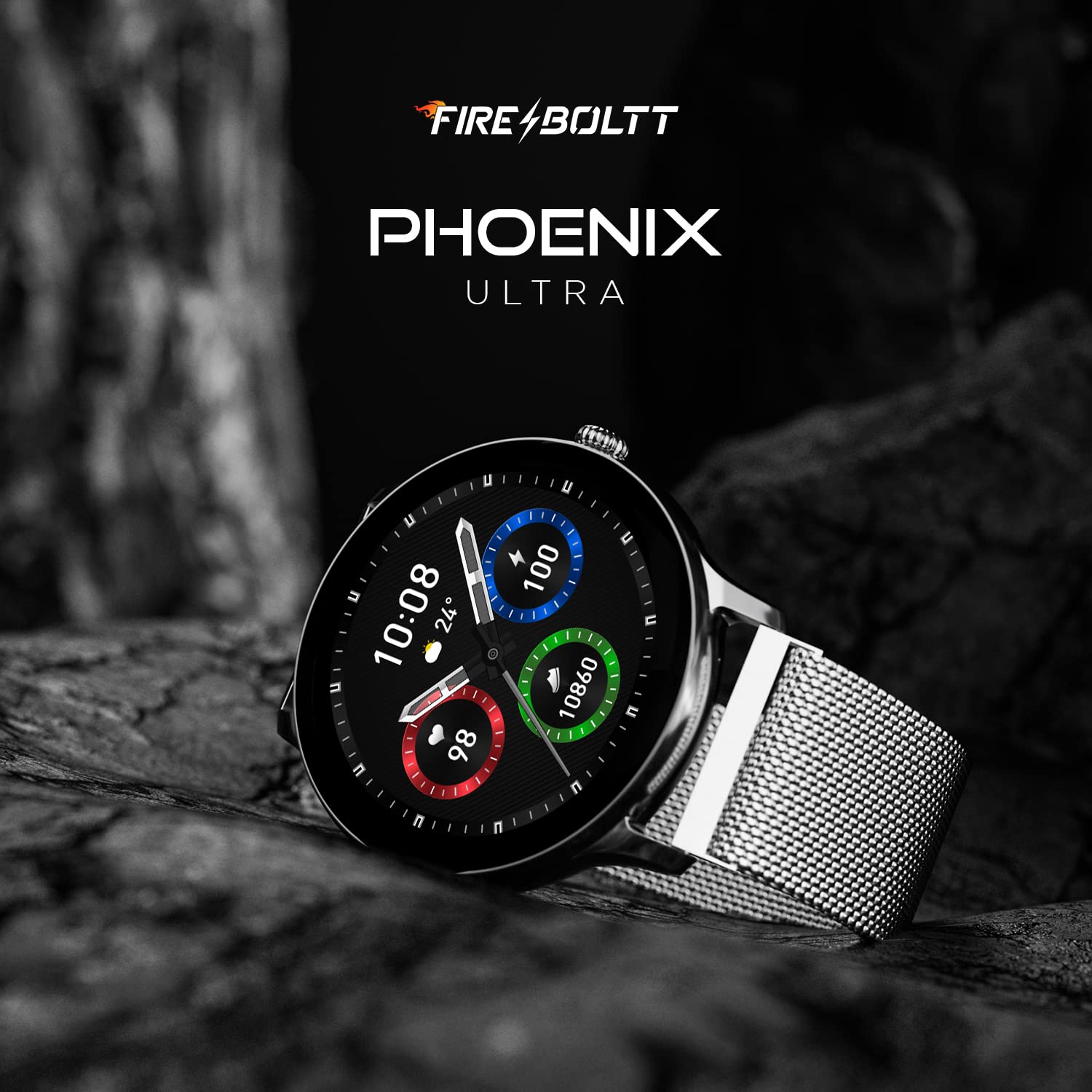 Fire Boltt Phoenix Ultra Smart Watch(BSW138) with 1.39"Inch Display, Bluetooth Calling, Metal Body with 120+ Sports Modes, SpO2- Silver