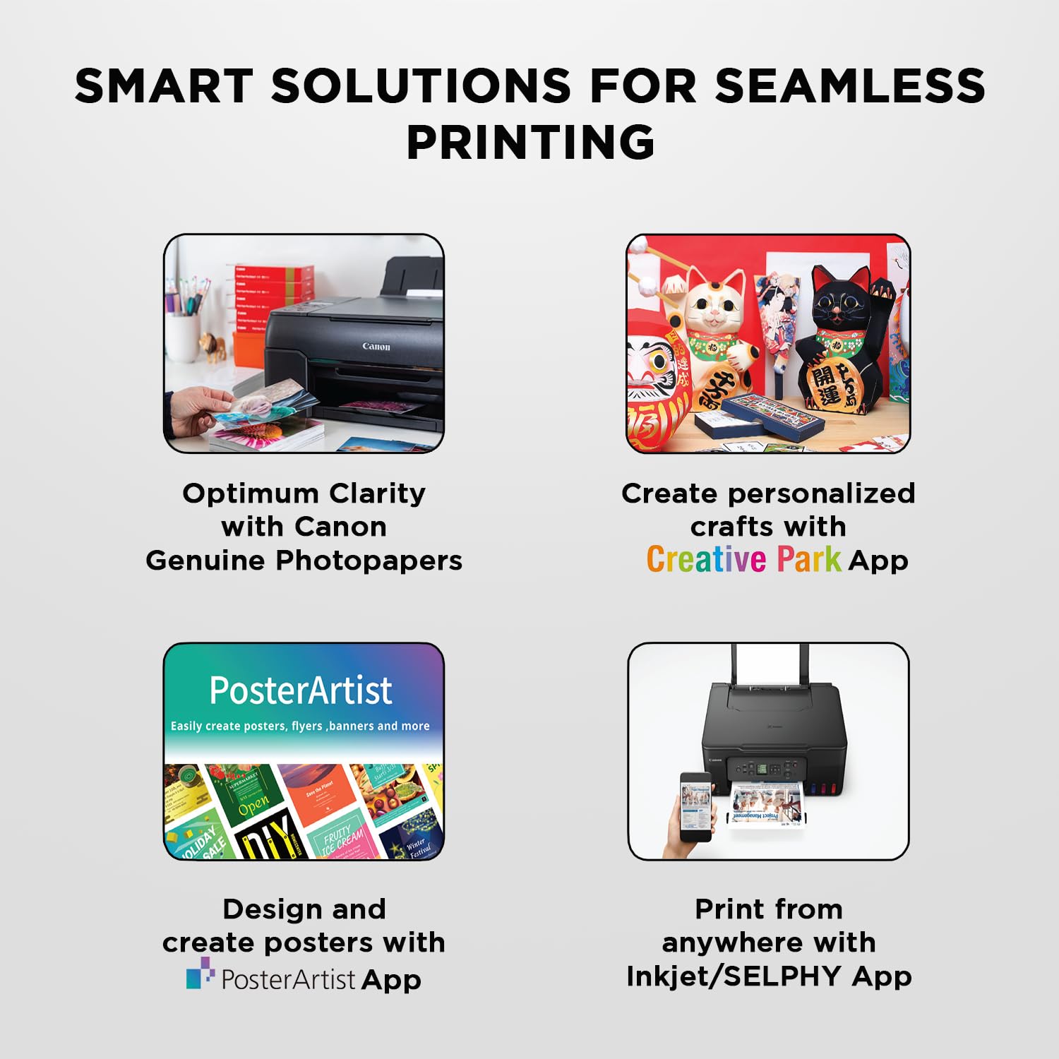 Canon G3730 Pixma MegaTank All-in-one (Print, Scan, Copy), Multi Function Wi-Fi Ink Tank Printer with Small Ink Bottles (Mobile & Cloud Printing, Black)