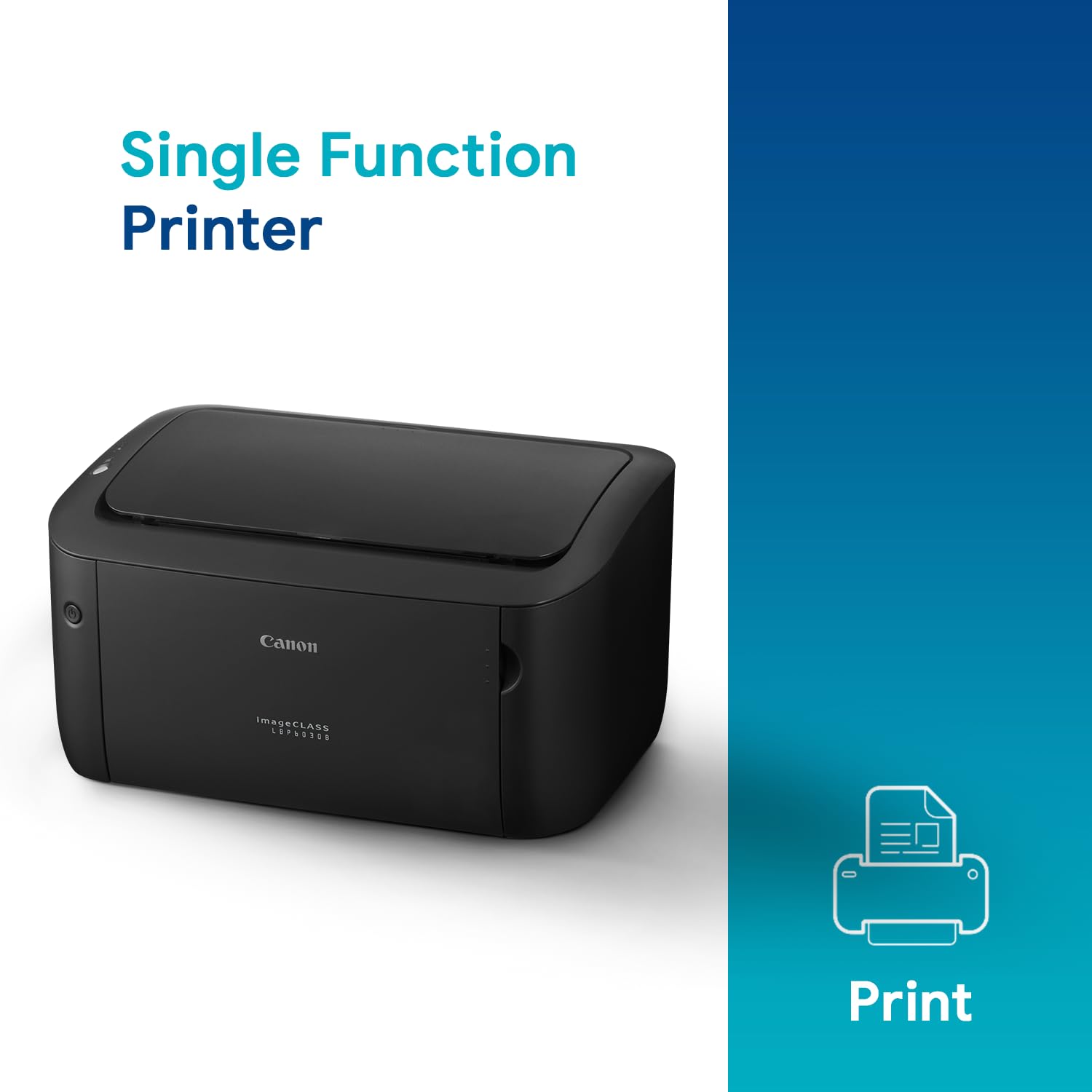 Canon LBP6030B imageCLASS Single-Function Laser Monochrome Printer (Black), Standard