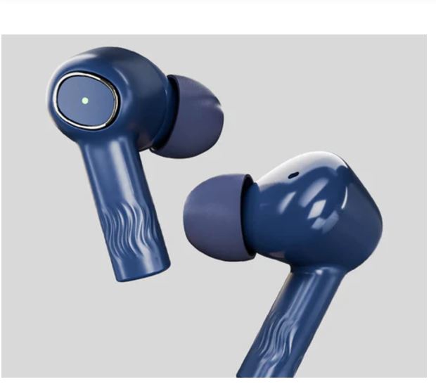 Walta Elite Dome 125 TWS Earbuds Rich bass stereo sound Low latency ANC & ENC BT 5.3 Standby time-450 hours Playtime-40 Hours BT 5.3 Charging indicator Silicon cover with Hanging loop-Blue