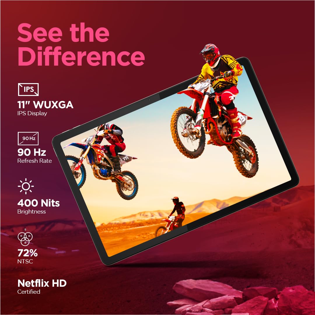 Lenovo M11 with Pen Tablet with  4G (LTE) + Wi-Fi | 8 GB RAM, 128 GB ROM (Expandable Up to 1 TB) | 11 Inch Screen, 90 Hz Refresh Rate, Quad Speaker with Dolby Atmos, 13 MP Rear Camera, Google Kids Space- Seafoam Green