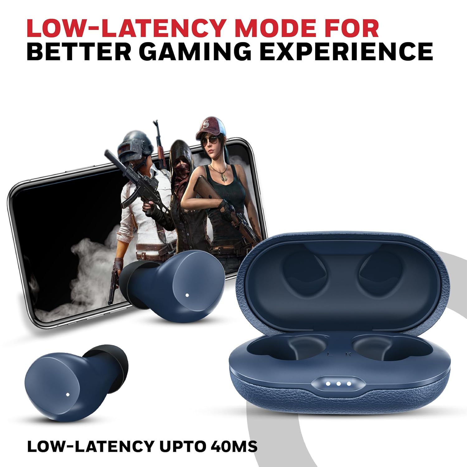 Honeywell Suono P2200 TWS In-Ear Earbuds Bluetooth v5.4, ENC with 2 Mics for HD Calling, 54H Battery Life, Stereo Sound, Deep Bass, IPX5, 40ms low latency Gaming Mode -Blue