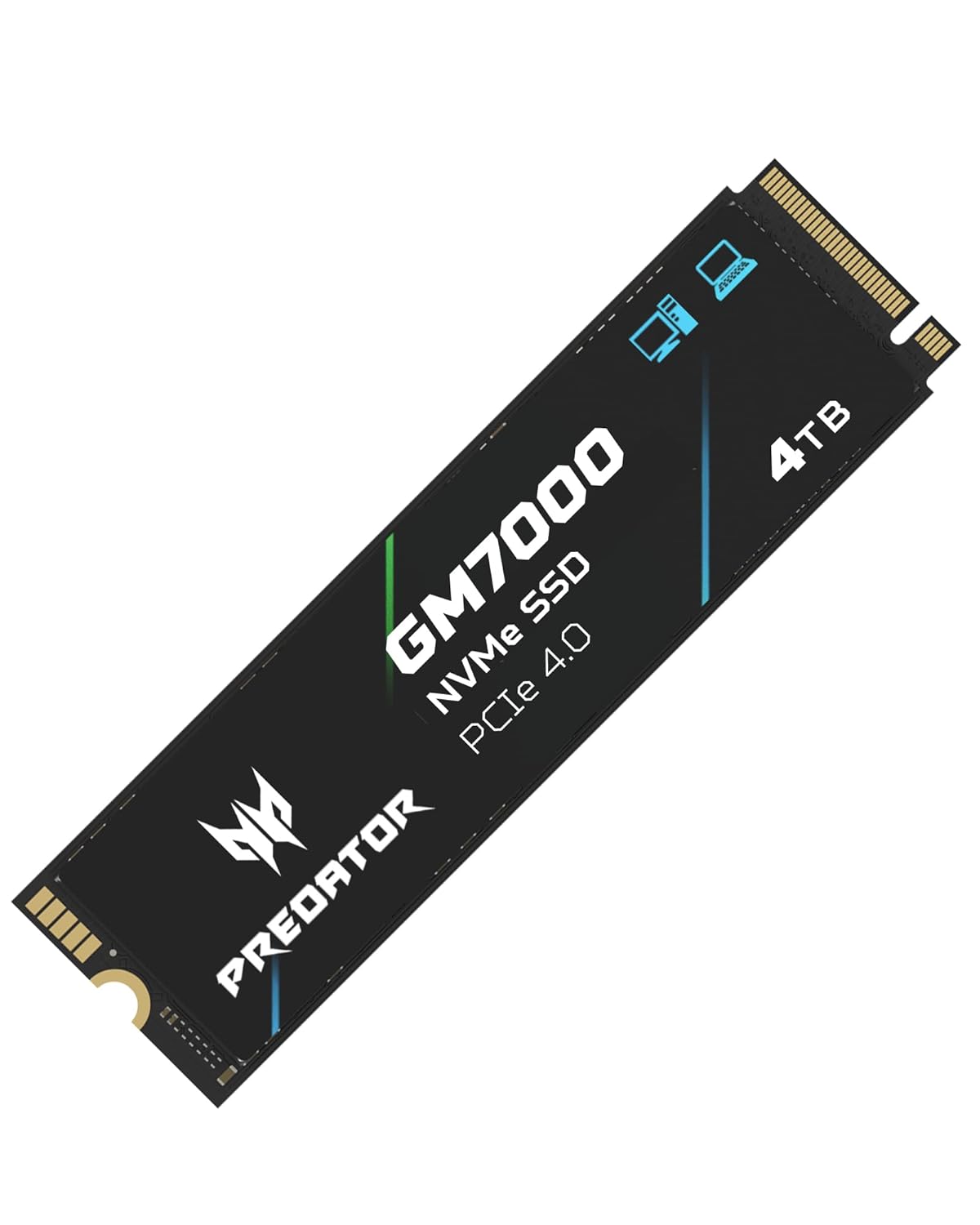 Acer Predator GM7000 4TB NVMe Gaming SSD - M.2 2280 PCIe Gen4 (16 Gb/s) x 4, DRAM Cache Up to 7400 MB/s - BL.9BWWR.107