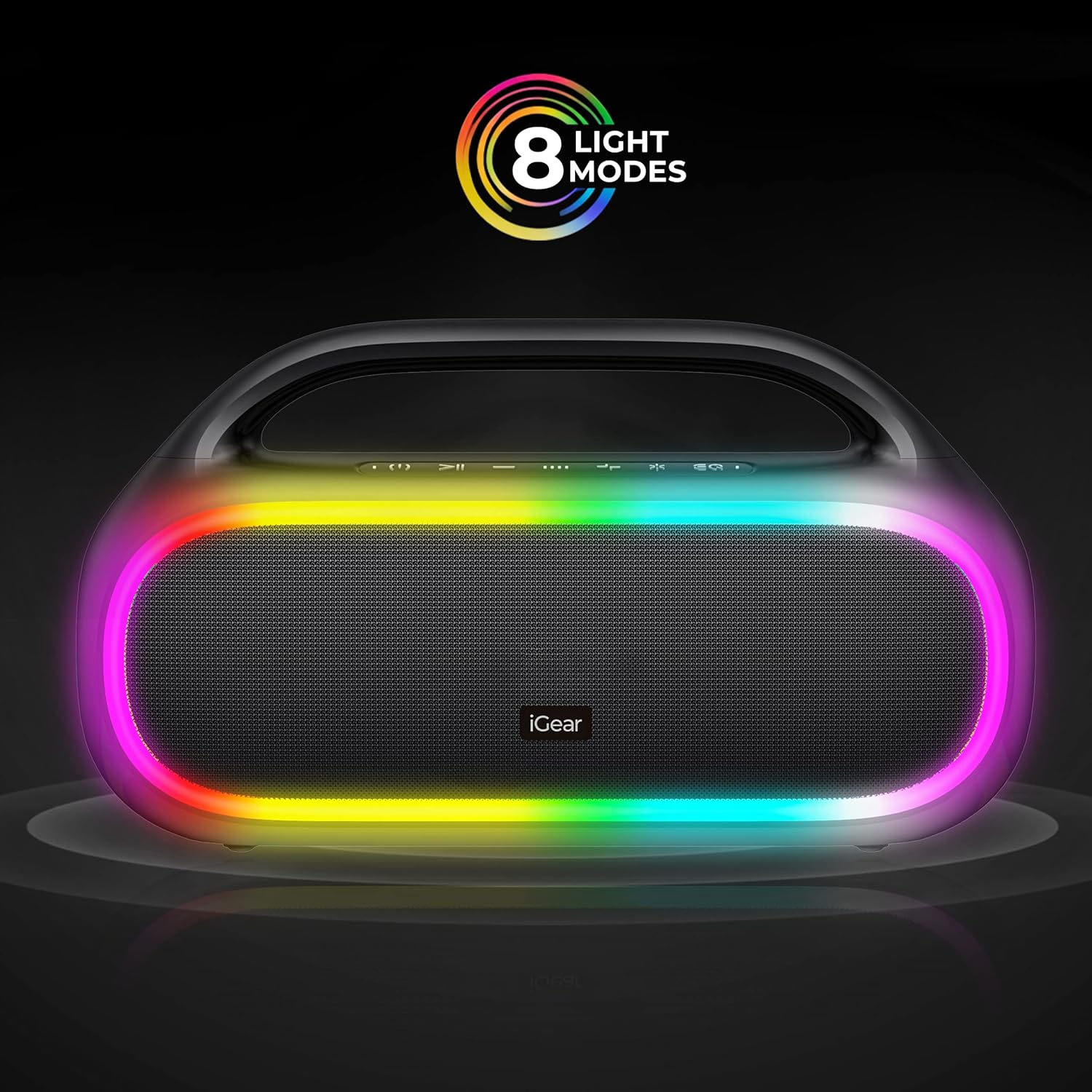 iGear Grape iG-1147 Portable Wireless Speaker with Wireless Rechargeable MIC- Black