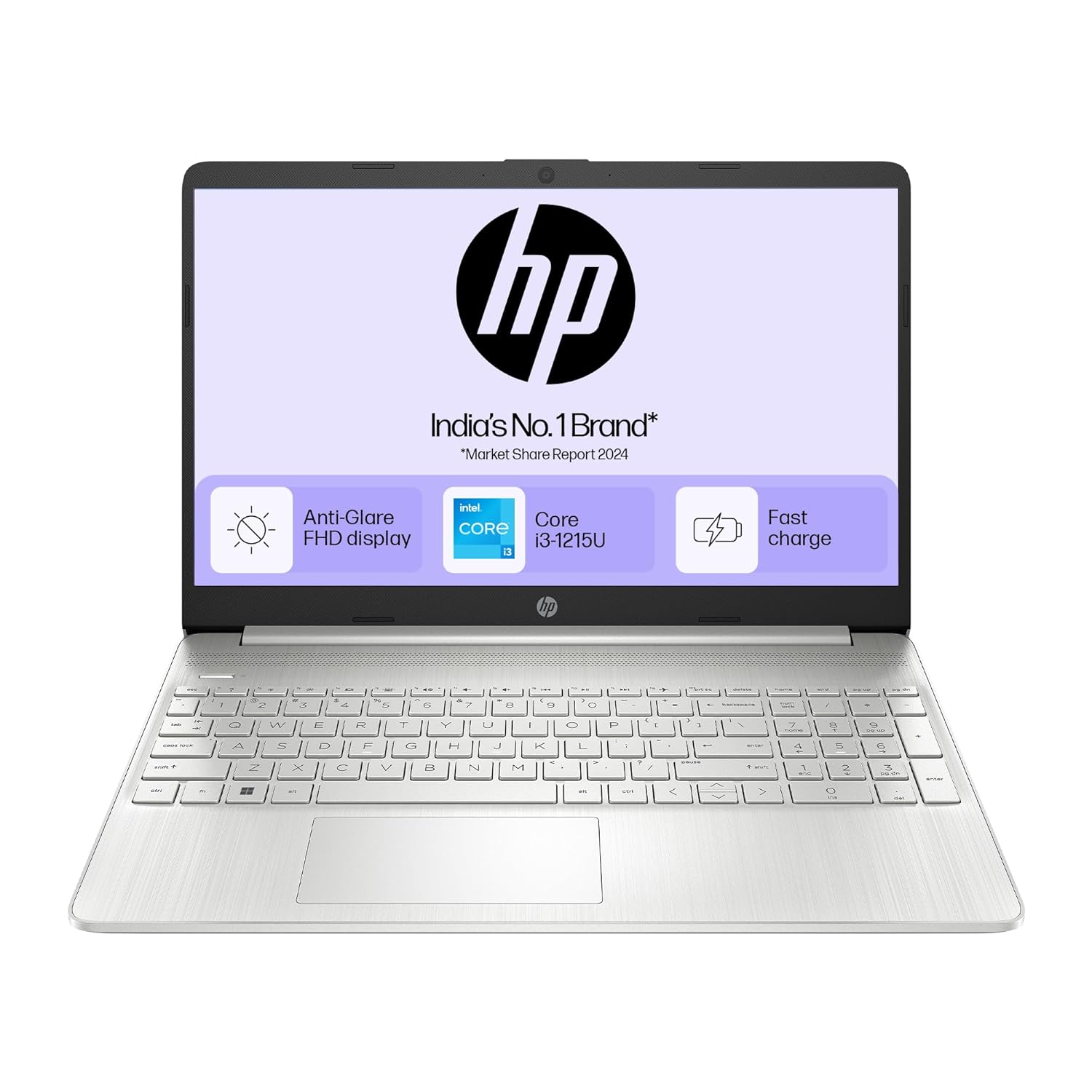 HP 15s-fq5007TU Intel Core i3 12th Gen 1215U - (8 GB/512 GB SSD/Windows 11 Home) Thin and Light Laptop  (15.6 inch, Silver, 1.69 kg, With MS Office)