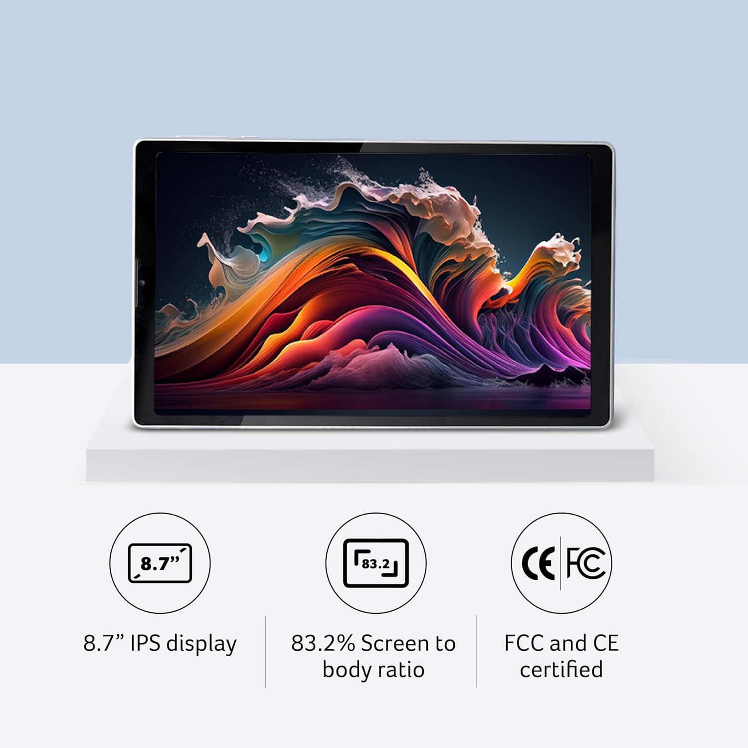Acer One T9-422L Tablet with 22.09 Cm (8.7") Screen Size with 3 GB RAM and 32 GB Emmc, 350 NITS Brightness IPS Panel, 4G LTE, Android 12- Silver
