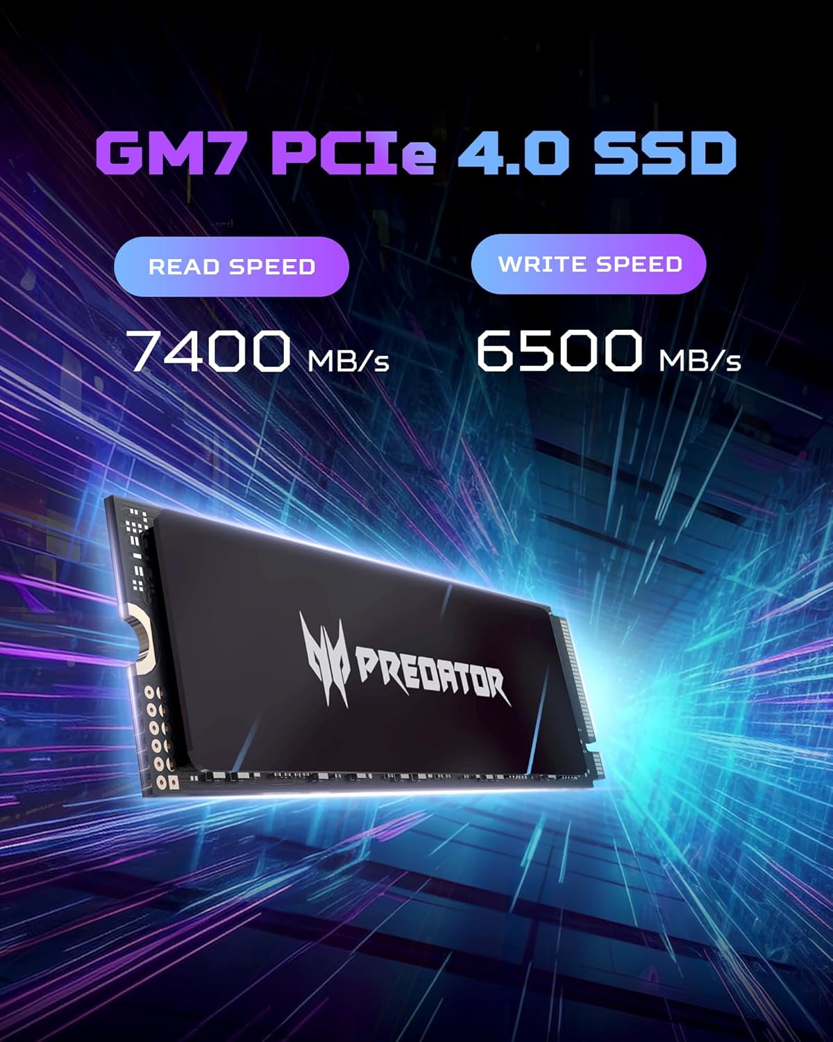 Acer Predator GM7 512GB M.2 NVMe Gen4 Internal SSD- BL.9BWWR.117