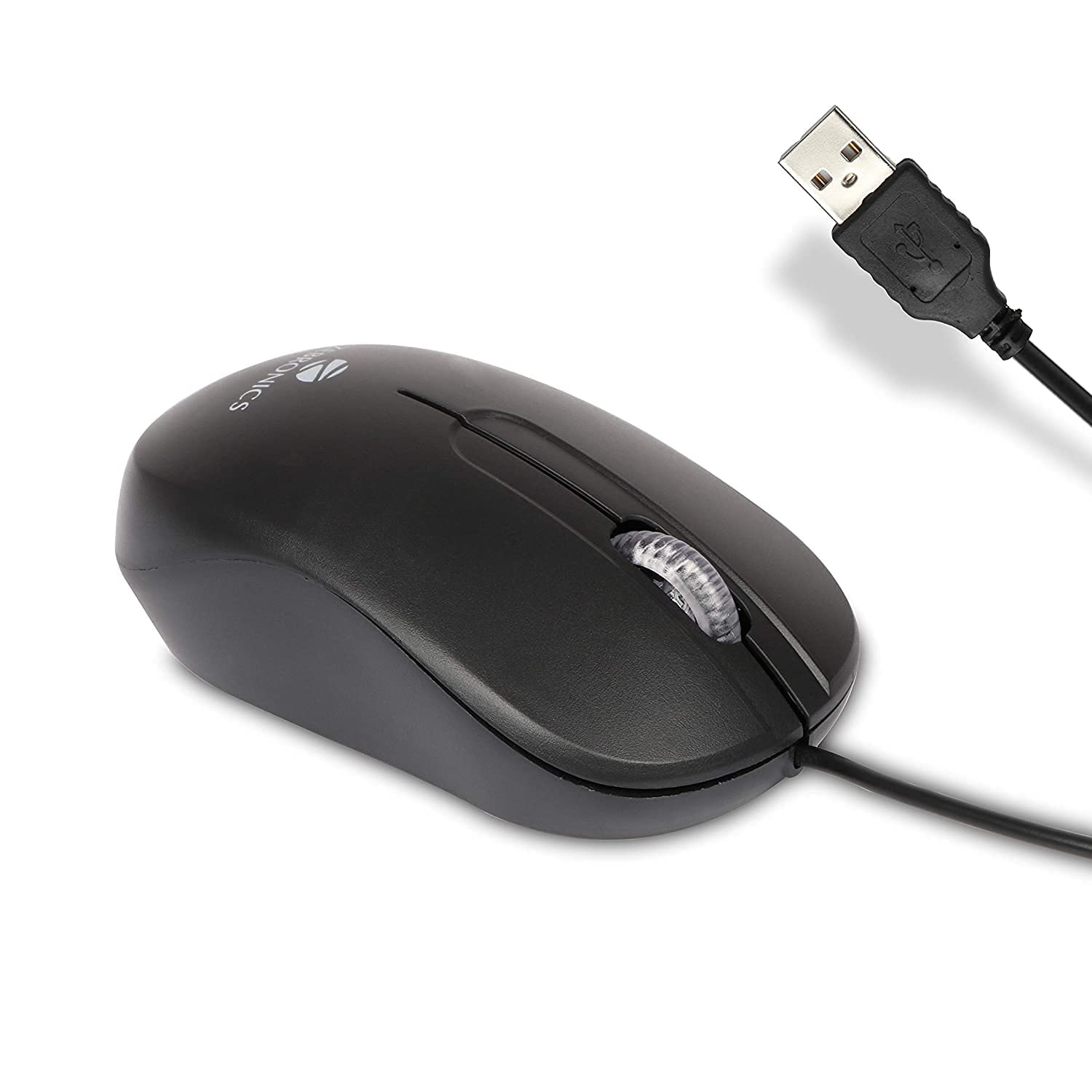 Zebronics Sprint USB Optical Mouse, Ergonomic Build and 3 Buttons with 1200 DPI- Black