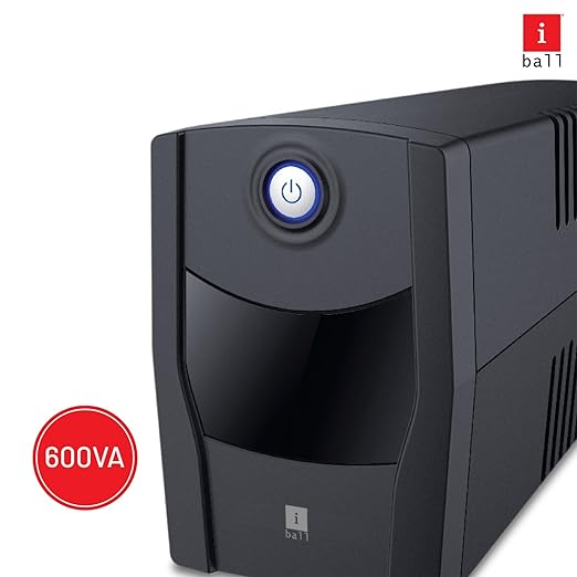 iBall Nirantar 660 UPS with 600VA/360W Line Interactive,Ideal Power Backup & Protection for Desktop PCs- Black