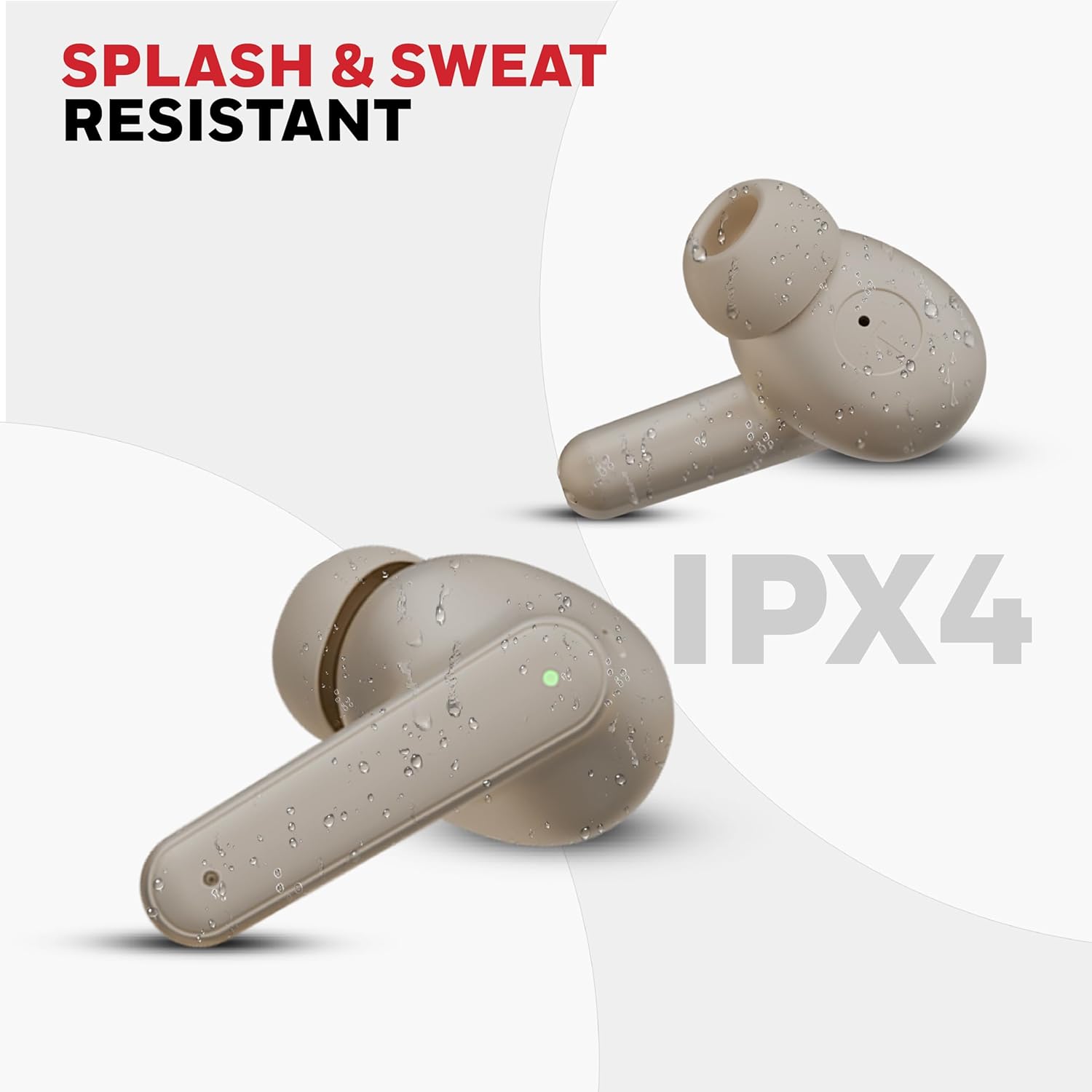Honeywell Moxie V1400 TWS In-Ear Earbuds Bluetooth v5.4 , ENC with 4 Mics for HD Calling, 45H Battery Life, Stereo Sound, Deep Bass, IPX4, 40ms low latency Gaming Mode - Camel