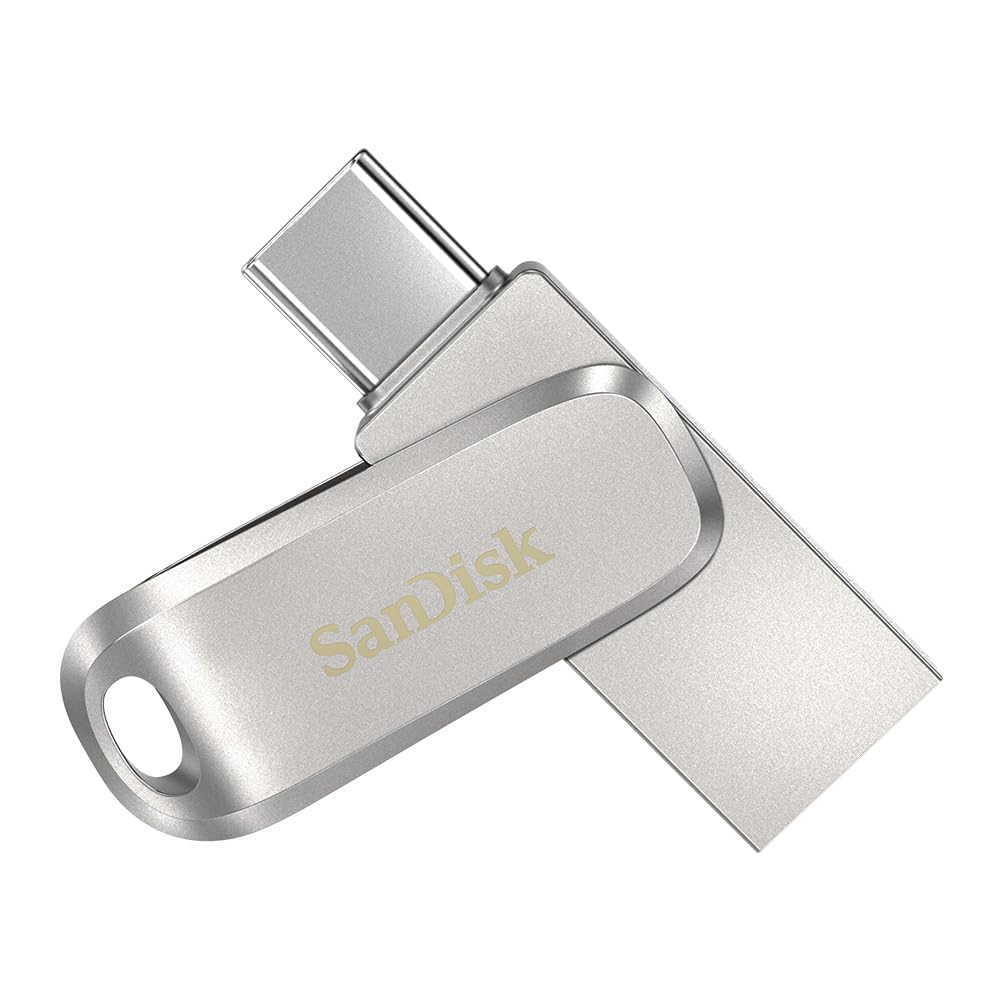 SanDisk Ultra Dual Drive Luxe C4 128GB USB Type C Flash Drive- Silver