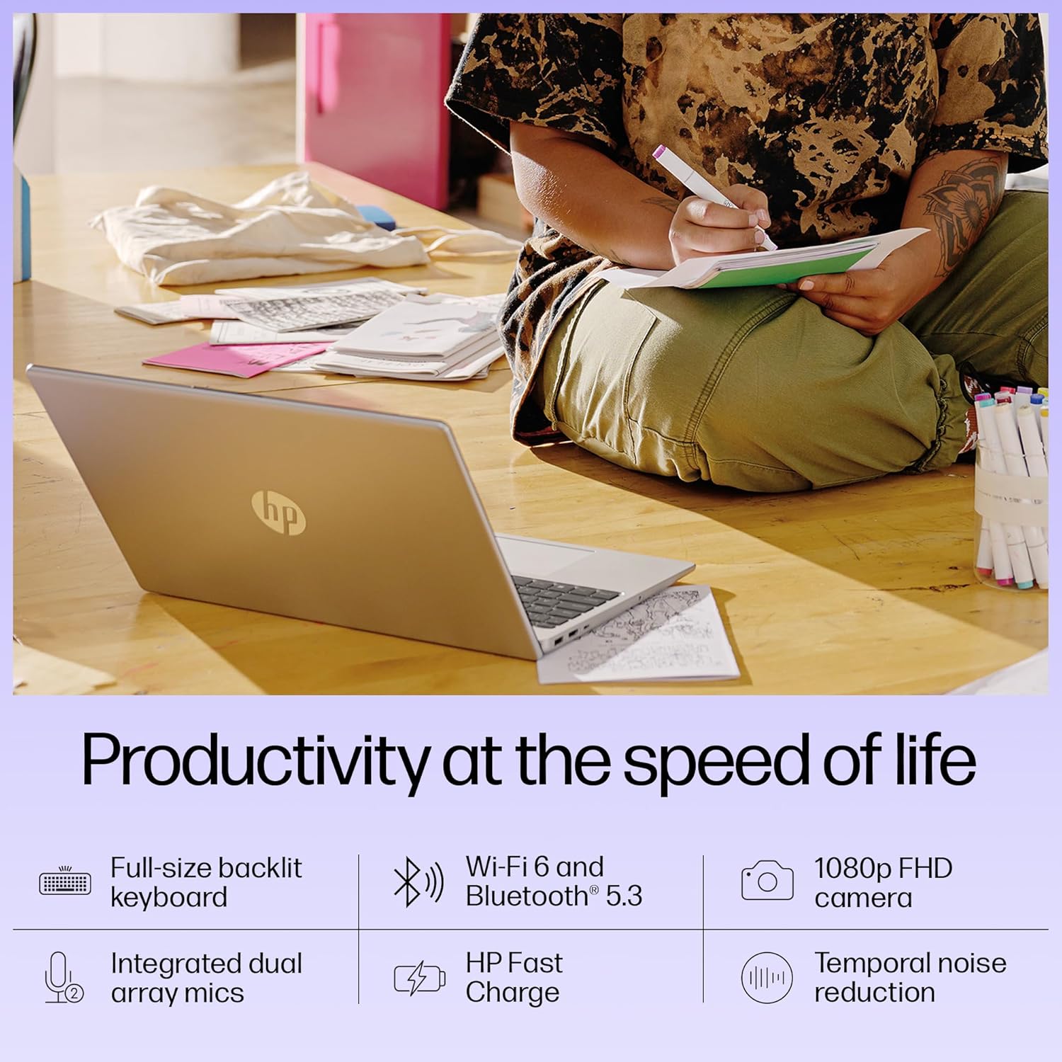 HP 15s-fd0063TU, 12th Gen Intel Core i3 Laptop (8GB RAM, 512GB SSD), 15.6"/39.6cm, FHD, Windows 11, 1.59kg, Backlit Keyboard- Silver