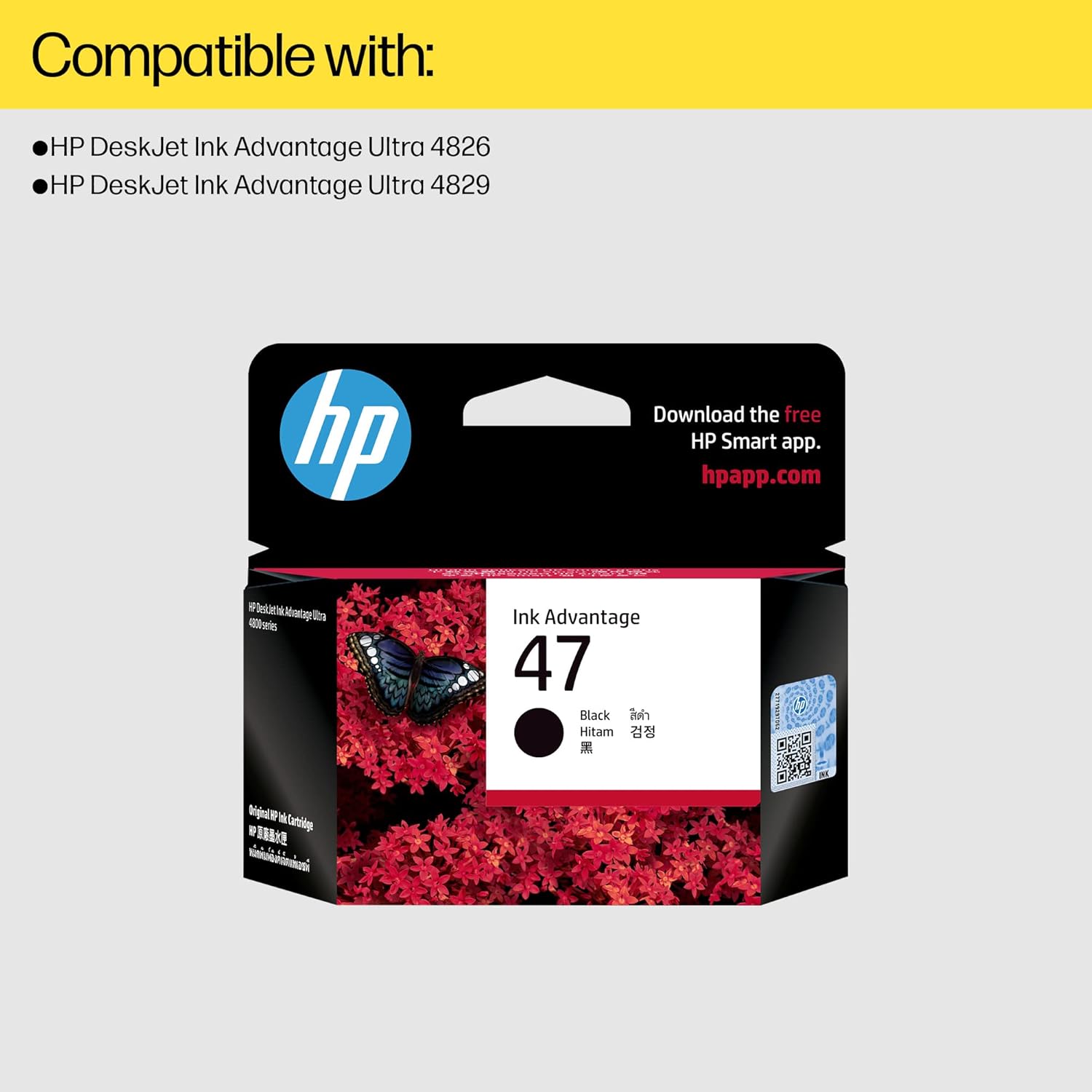 HP 47 Black Original Cartridge- 6ZD21A