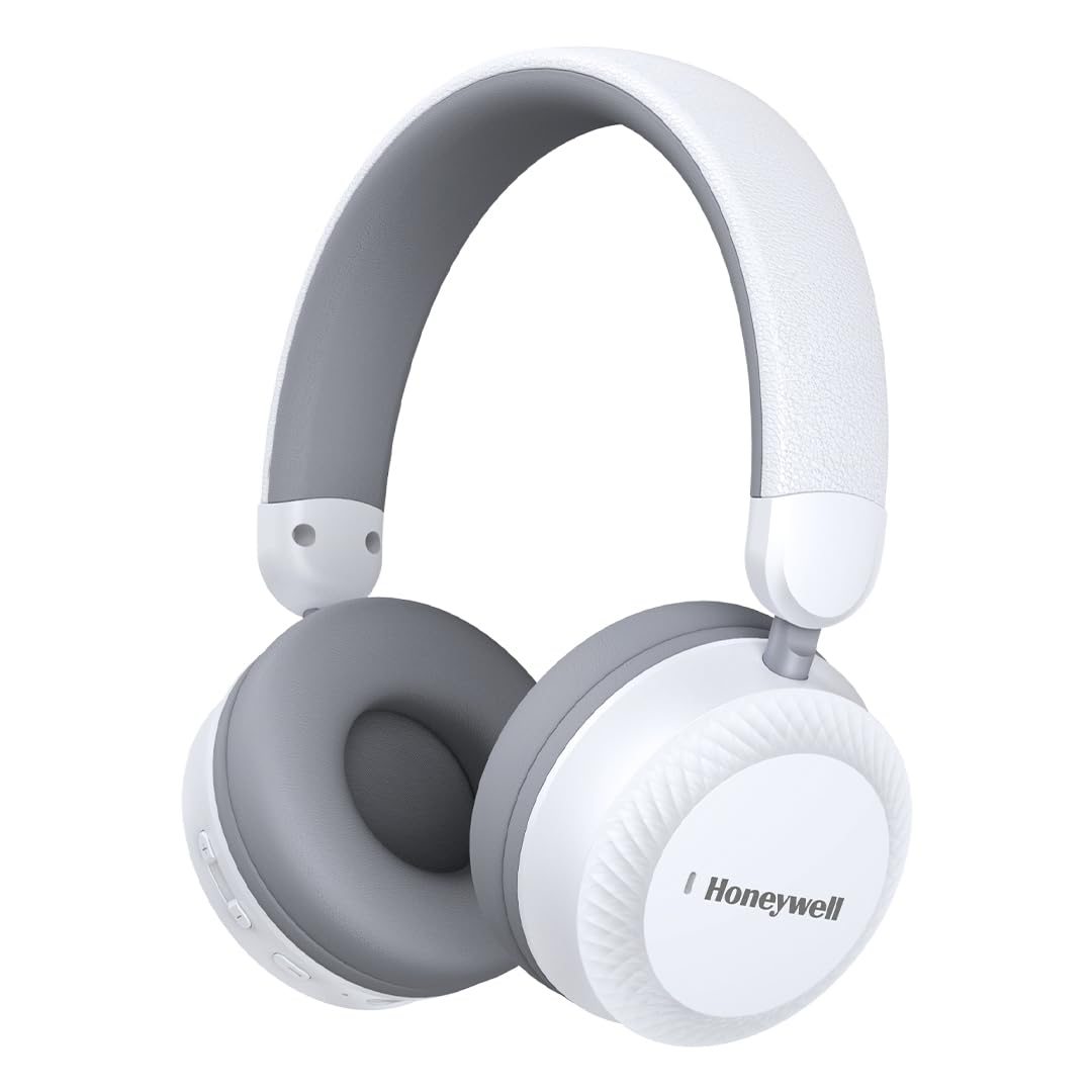 Honeywell Moxie V20 Bluetooth v5.4 On-Ear Headphones with Mic, ENC, 25H Playback, Deep Bass, IPX4, Aux, Stereo Sound, 40ms low latency Gaming Mode- Grey