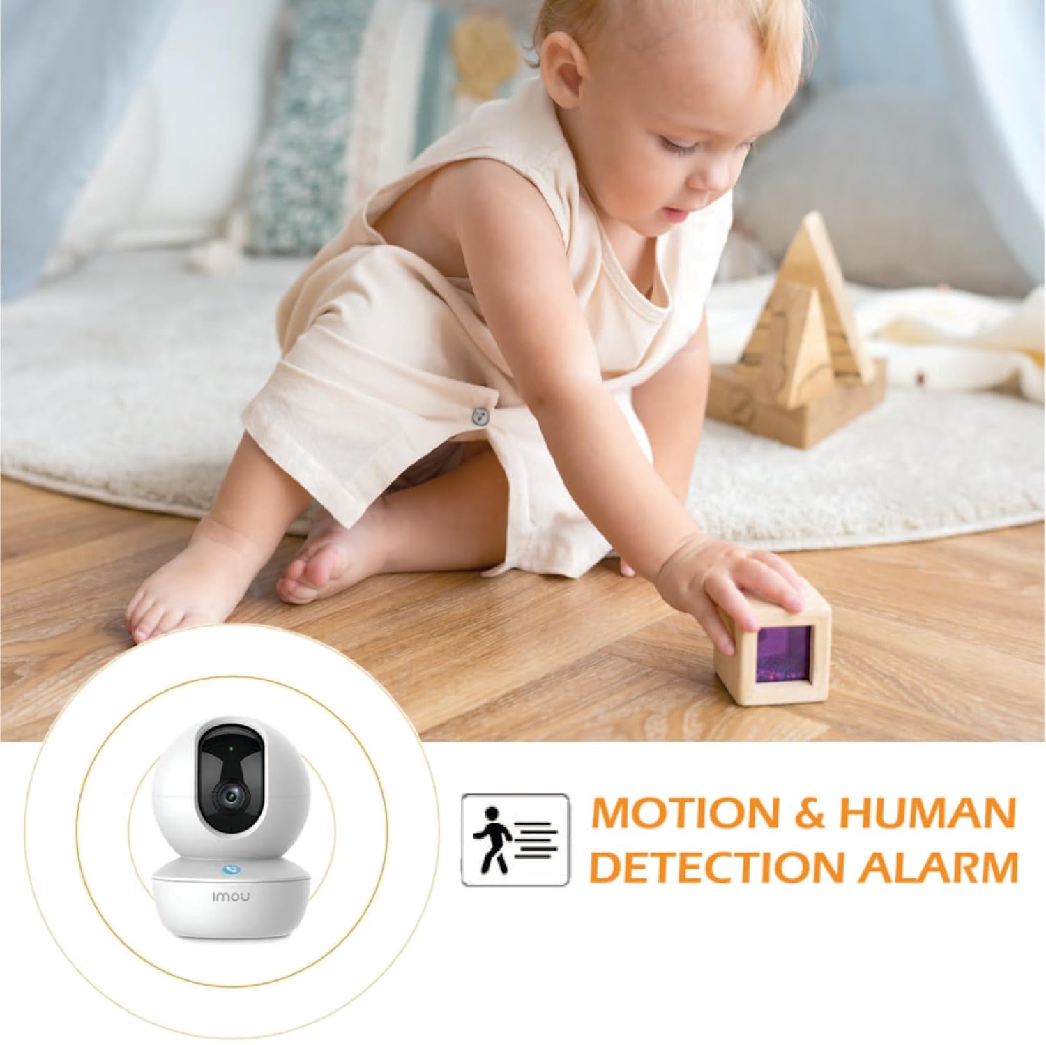 Imou Ranger S2 3MP WiFi Security Camera, Pan & Tilt for 360°, Human Detection, Smart Tracking, 2-Way Audio, Night Vision, IPC-DK2-3H1W, White