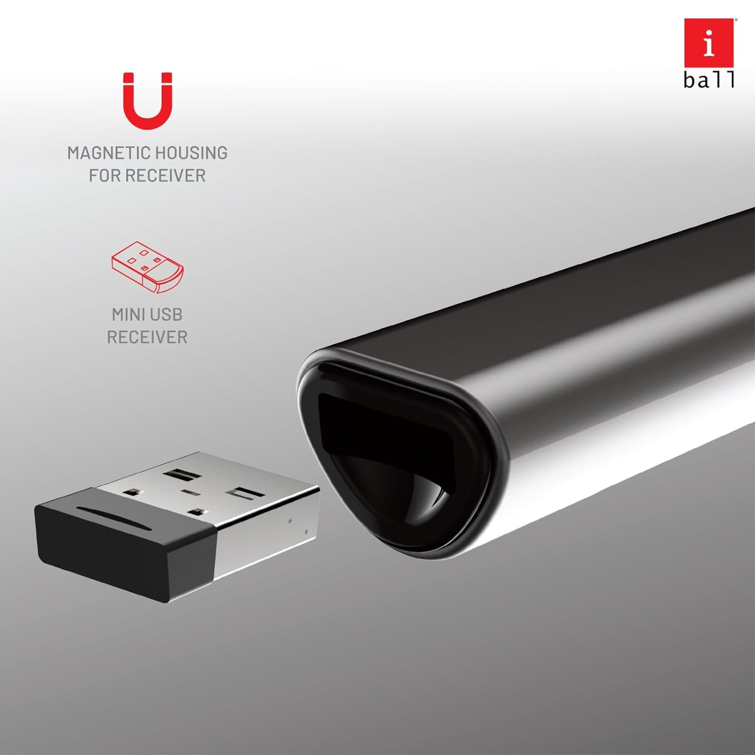 iBall Impact2 Wireless Presenter for Presentation, RED Laser Pointer, PowerPoint PPT Slide Changer- Black