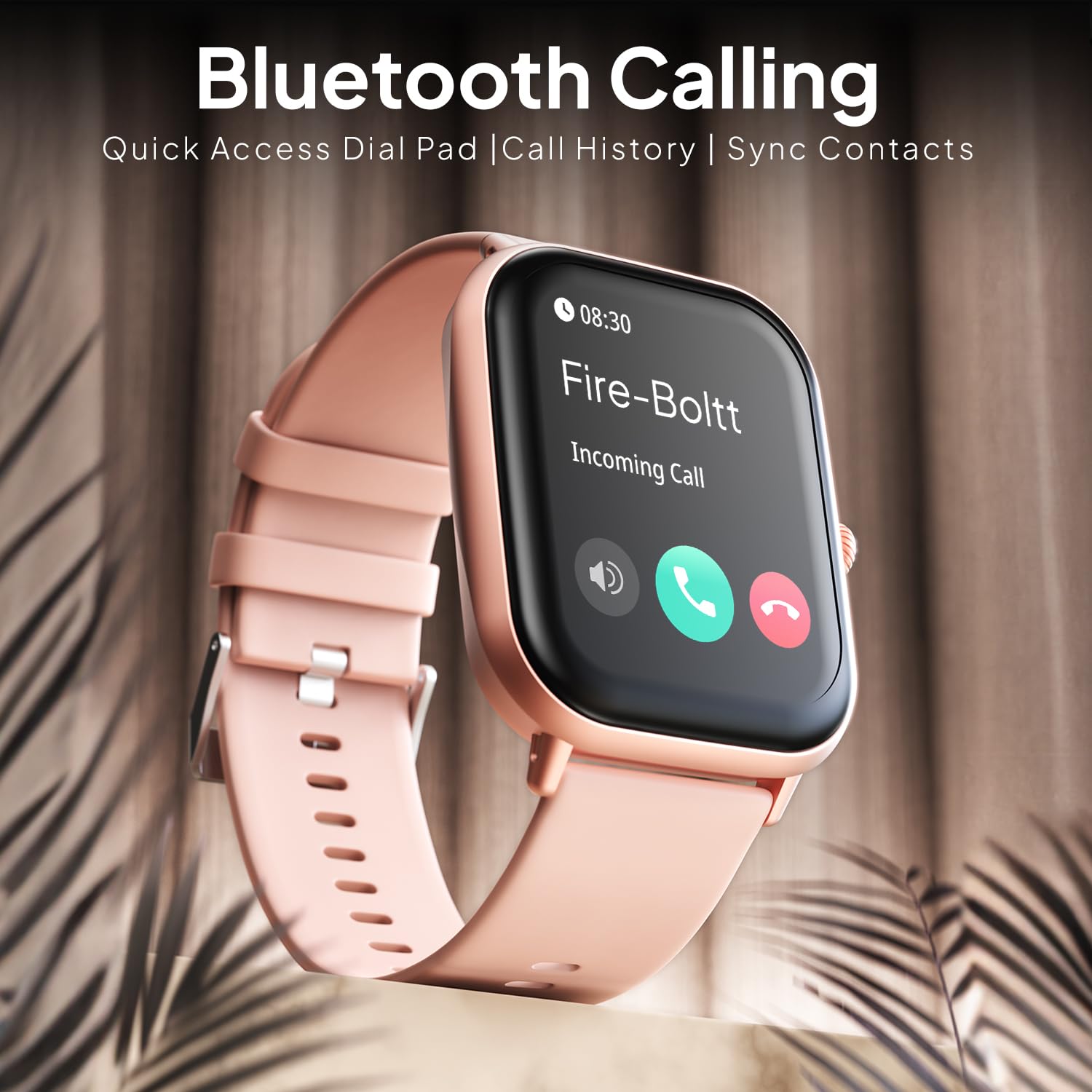 Fire Boltt Ninja Call Pro Max Smart Watch(BSW128) with 2.01 inch Display, Bluetooth Calling, 120+ Sports Modes, Health Suite, Voice Assistance- Pink