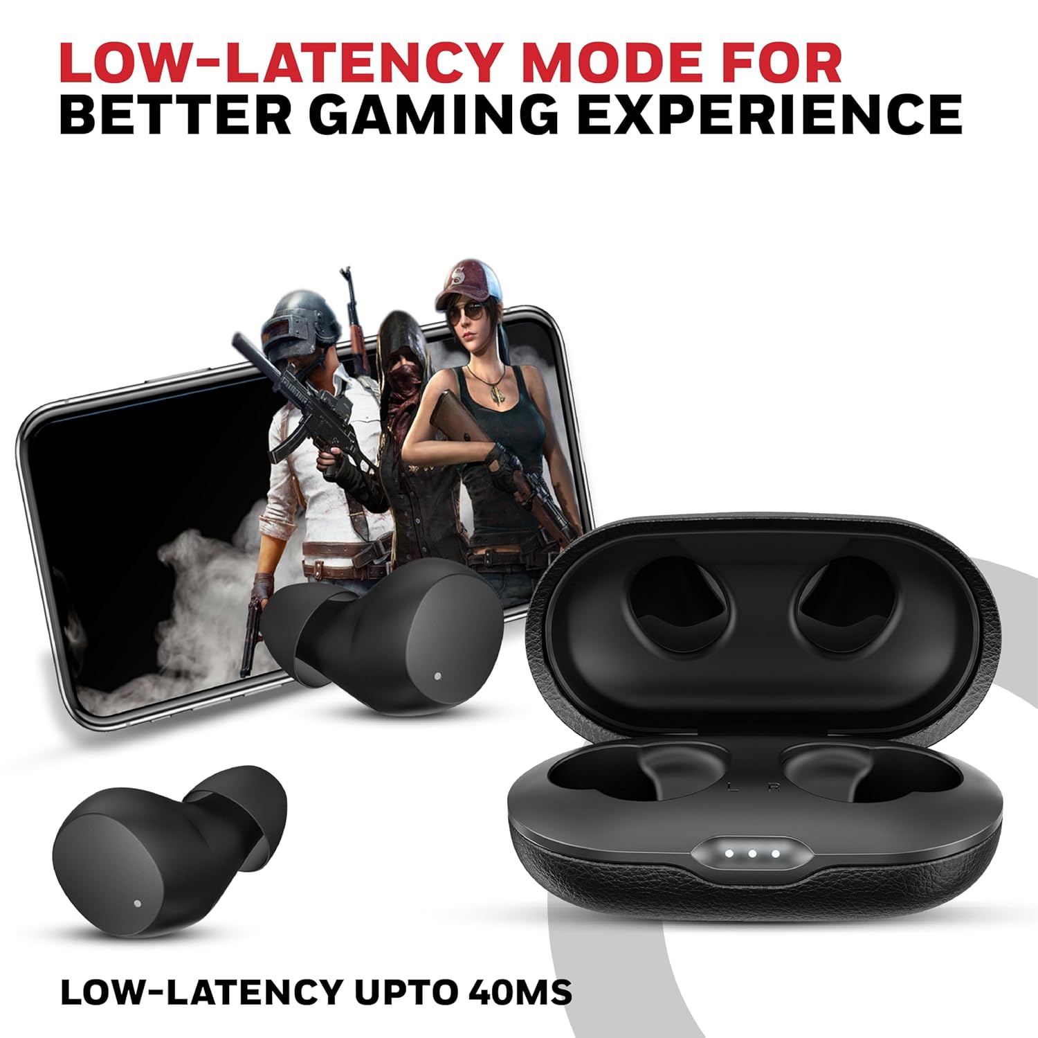 Honeywell Suono P2200 TWS In-Ear Earbuds Bluetooth v5.4, ENC with 2 Mics for HD Calling, 54H Battery Life, Stereo Sound, Deep Bass, IPX5, 40ms low latency Gaming Mode -Black