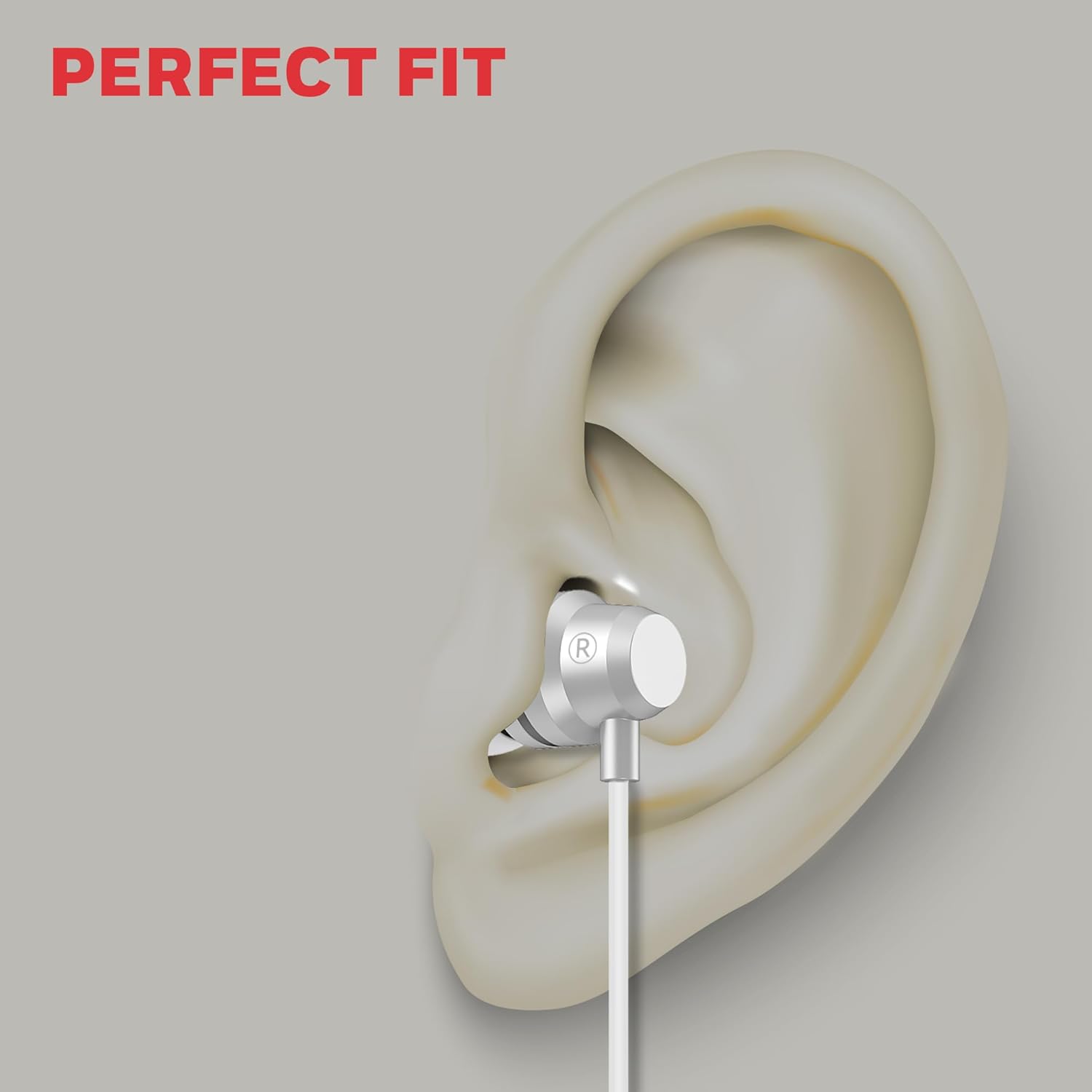 Honeywell Suono P60 Wired Earphones with built in Mic, Passive Noise Cancellation, Type C Compatible, Voice Assistant Enabled, 1.2 Mtr- White