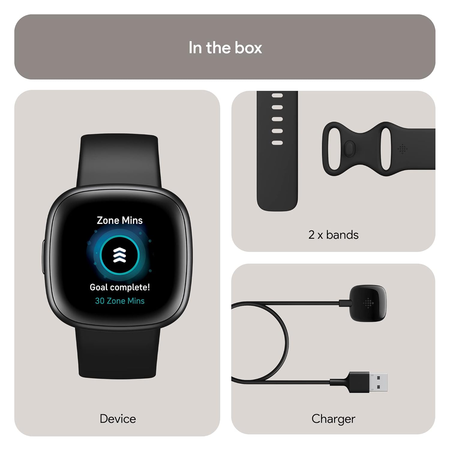 Fitbit Versa 4 Fitness Smartwatch with 6mm Display Size, Built-in GPS,Bluetooth, Touchscreen (Graphite Black)