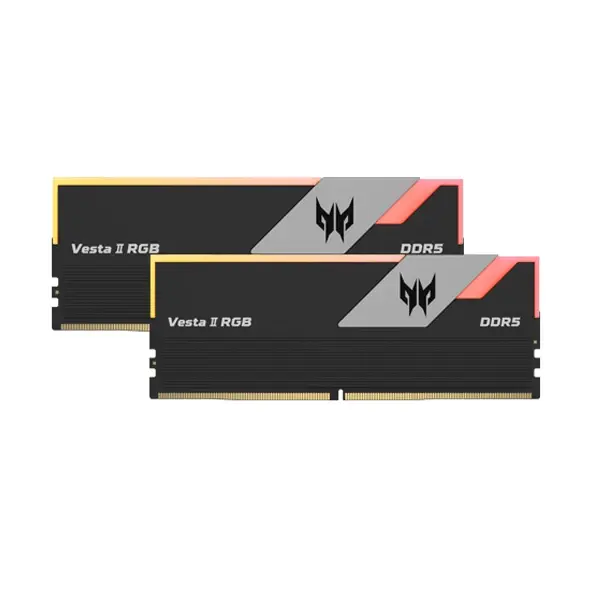 Acer Predator Vesta II RGB, DDR5, 64GB (2x32GB) 6000Mhz, Desktop Ram, Black – BL.9BWWR.381