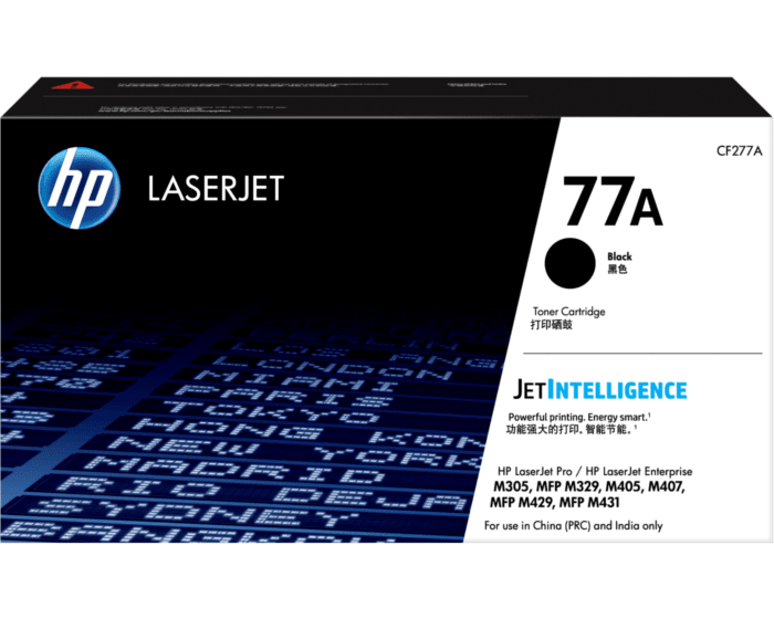 HP 77A Black Original LaserJet Toner Cartridge (~3,100 pages)- CF277A