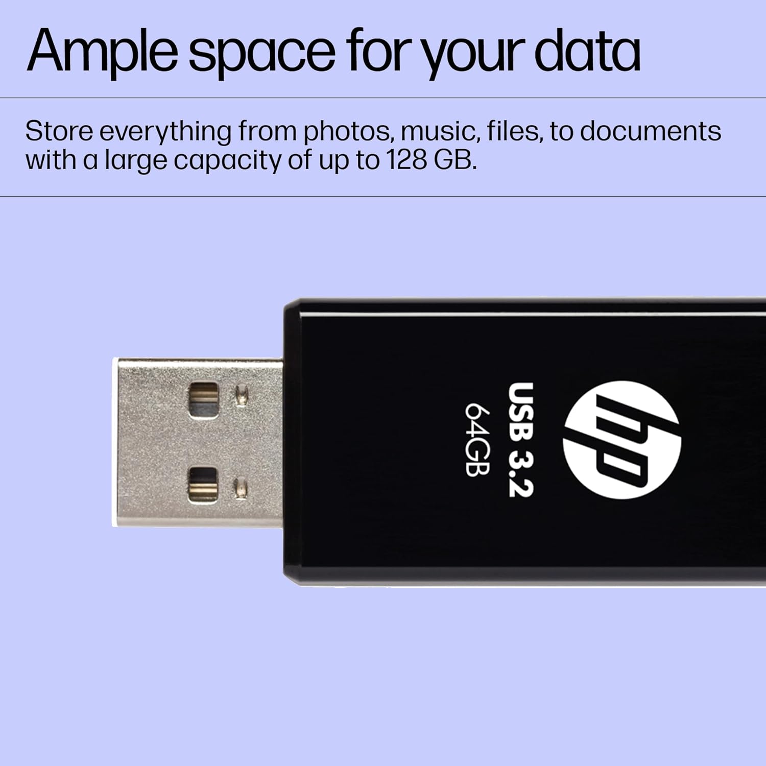 HP 712W 64GB USB 3.2 Flash Drive -Black