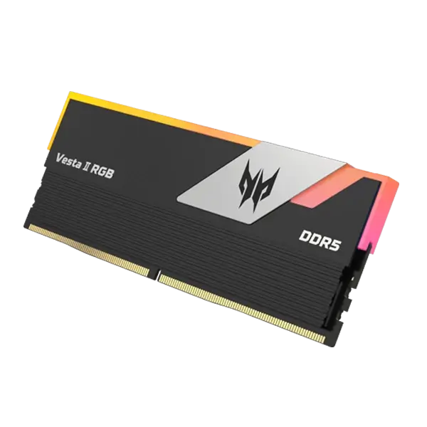 Acer Predator Vesta II RGB, DDR5, 64GB (2x32GB) 6000Mhz, Desktop Ram, Black – BL.9BWWR.381