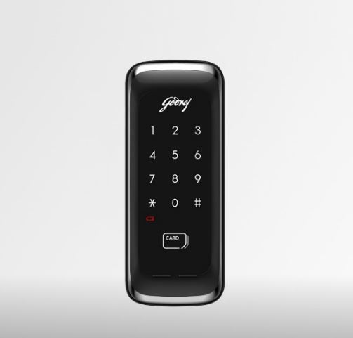 Godrej Advantis Rimtronic Verti Digital Rim Door Lock Autolocking, Remote and Video Door Phone- Black