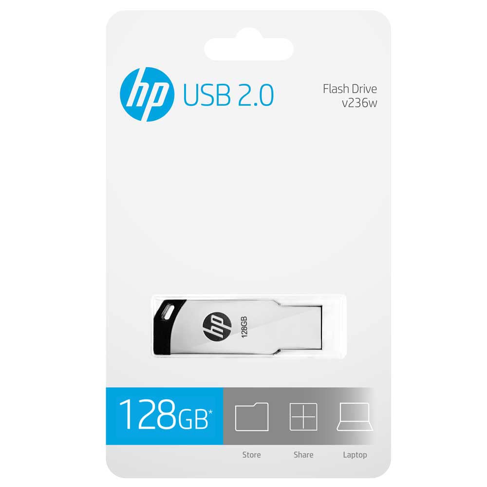 HP V236W USB 2.0 128GB Pen Drive-Silver