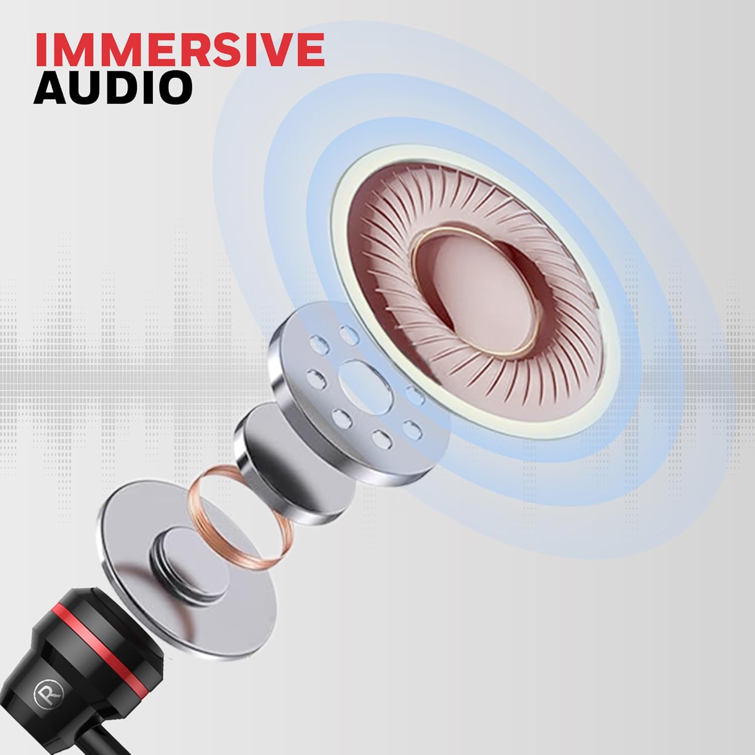 Honeywell Moxie V50 Wired Earphones with built in Mic, 10mm*2 drivers, Passive Noise Cancellation, 3.5mm AUX, Voice Assistant Enabled, 1.2 Mtr- Black