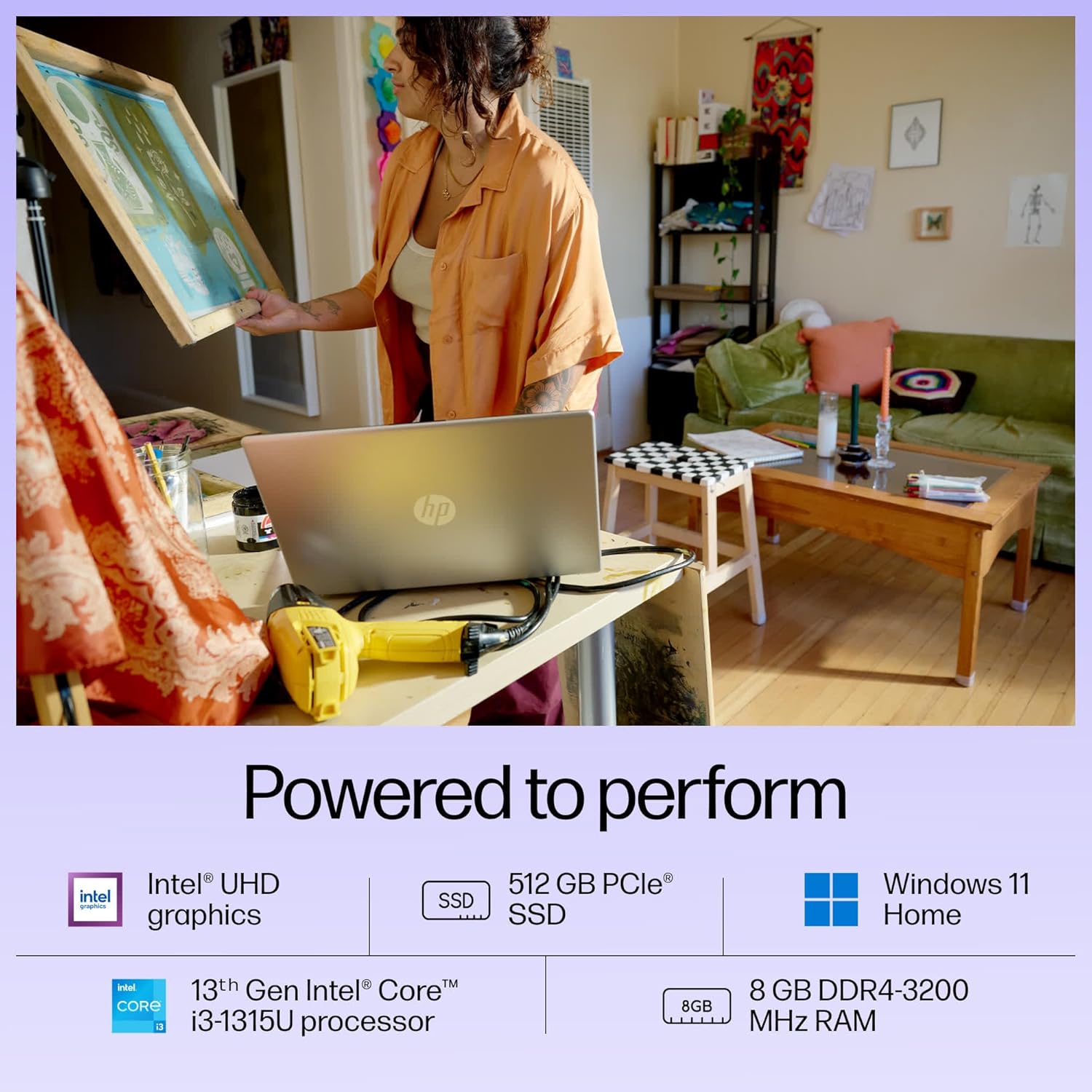 HP 15-fd0129TU Intel Core i3-1315U 16-Inches Notebook Laptop (8GB/512GB SSD/Windows 11/Silver/1.59 Kg)